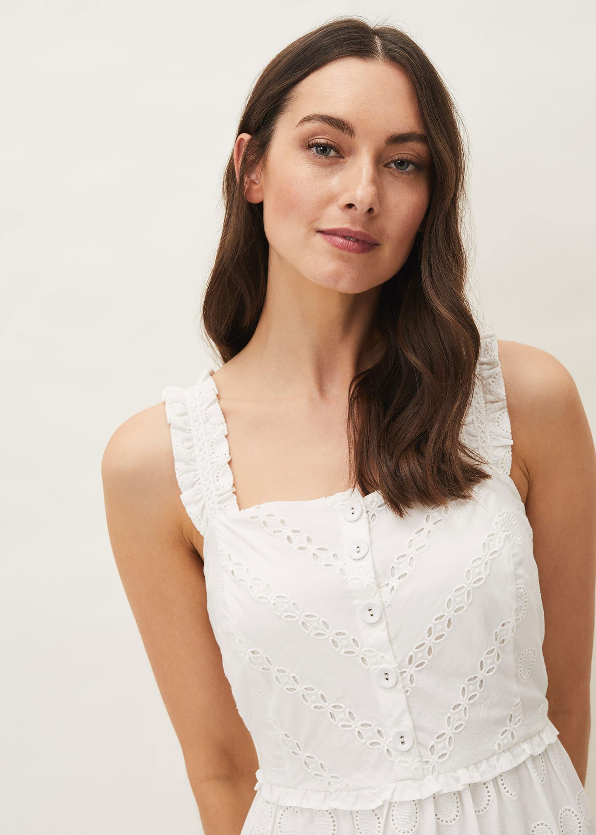 Ellie Broderie Midi Dress