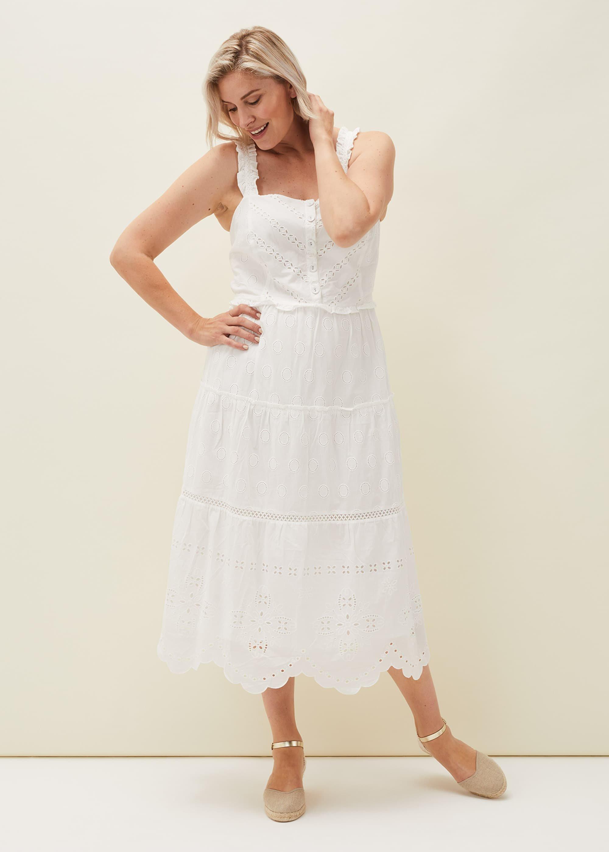 Ellie Broderie Midi Dress