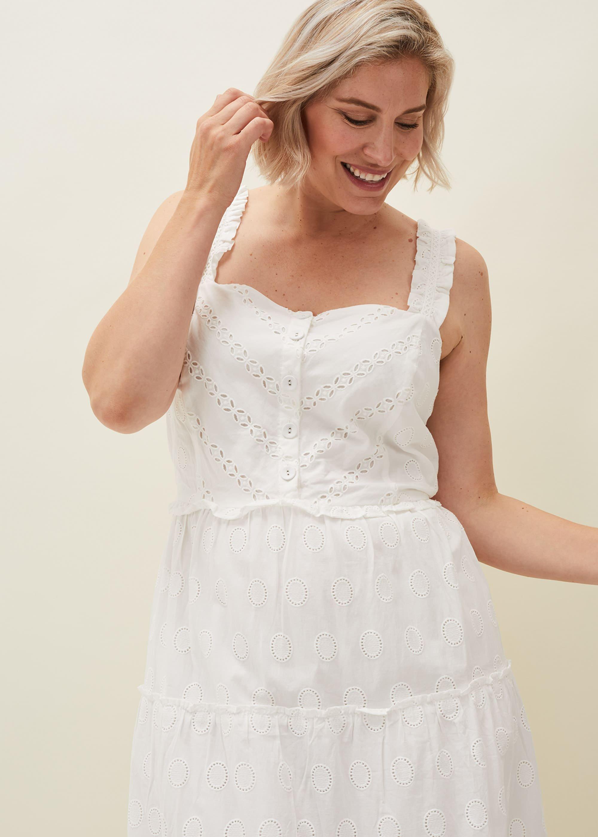 Ellie Broderie Midi Dress