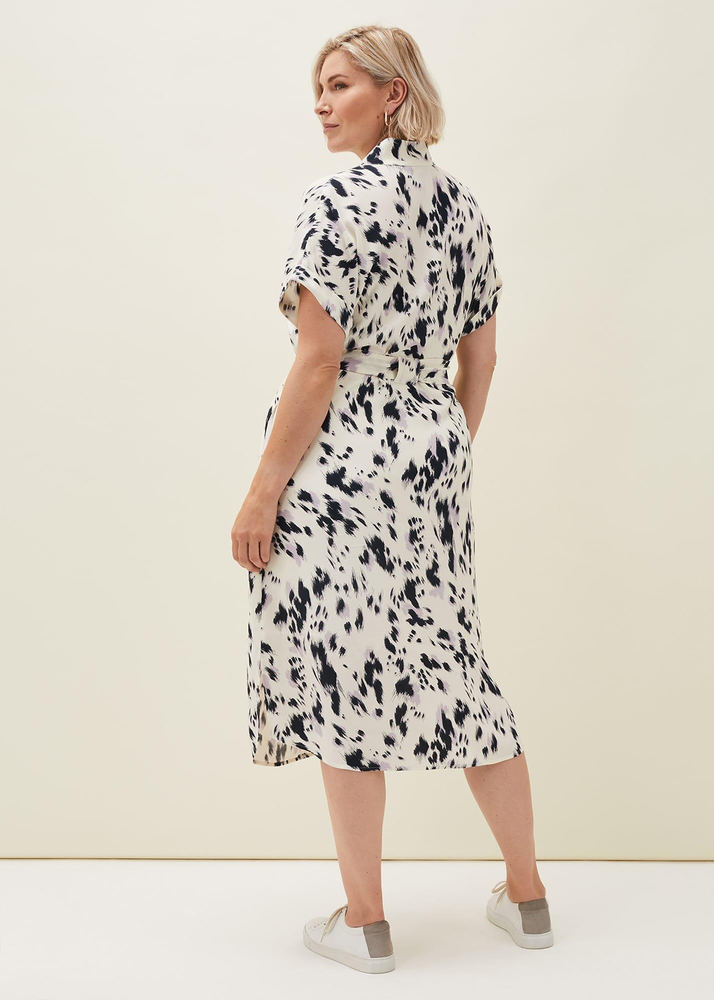Tilda Abstract Print Tie Waist Shirt Dress