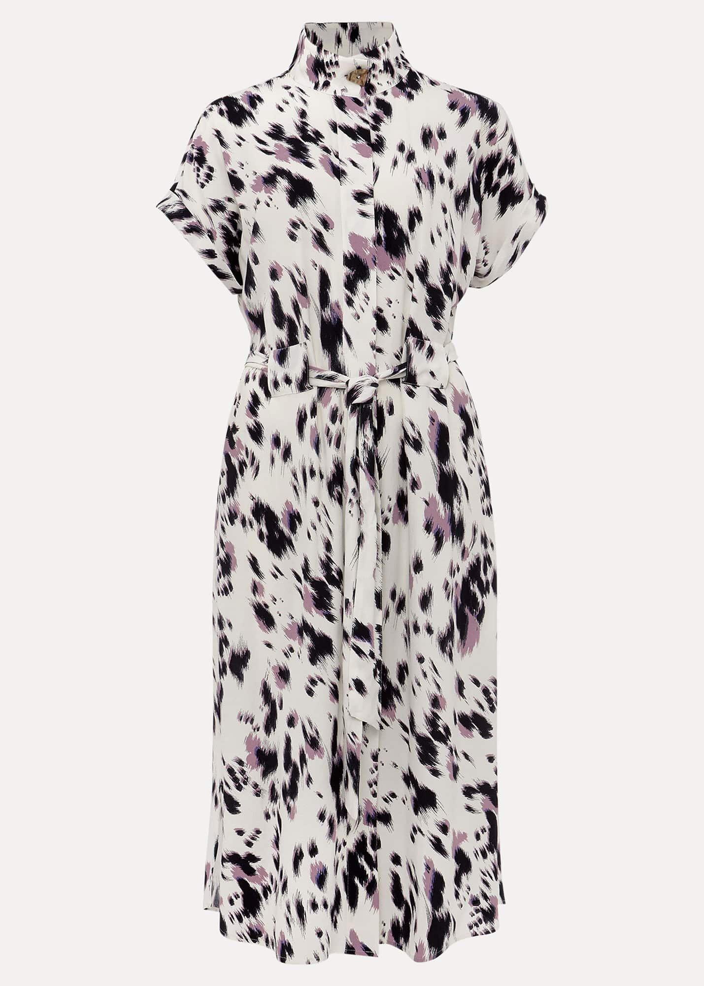 Tilda Abstract Print Tie Waist Shirt Dress