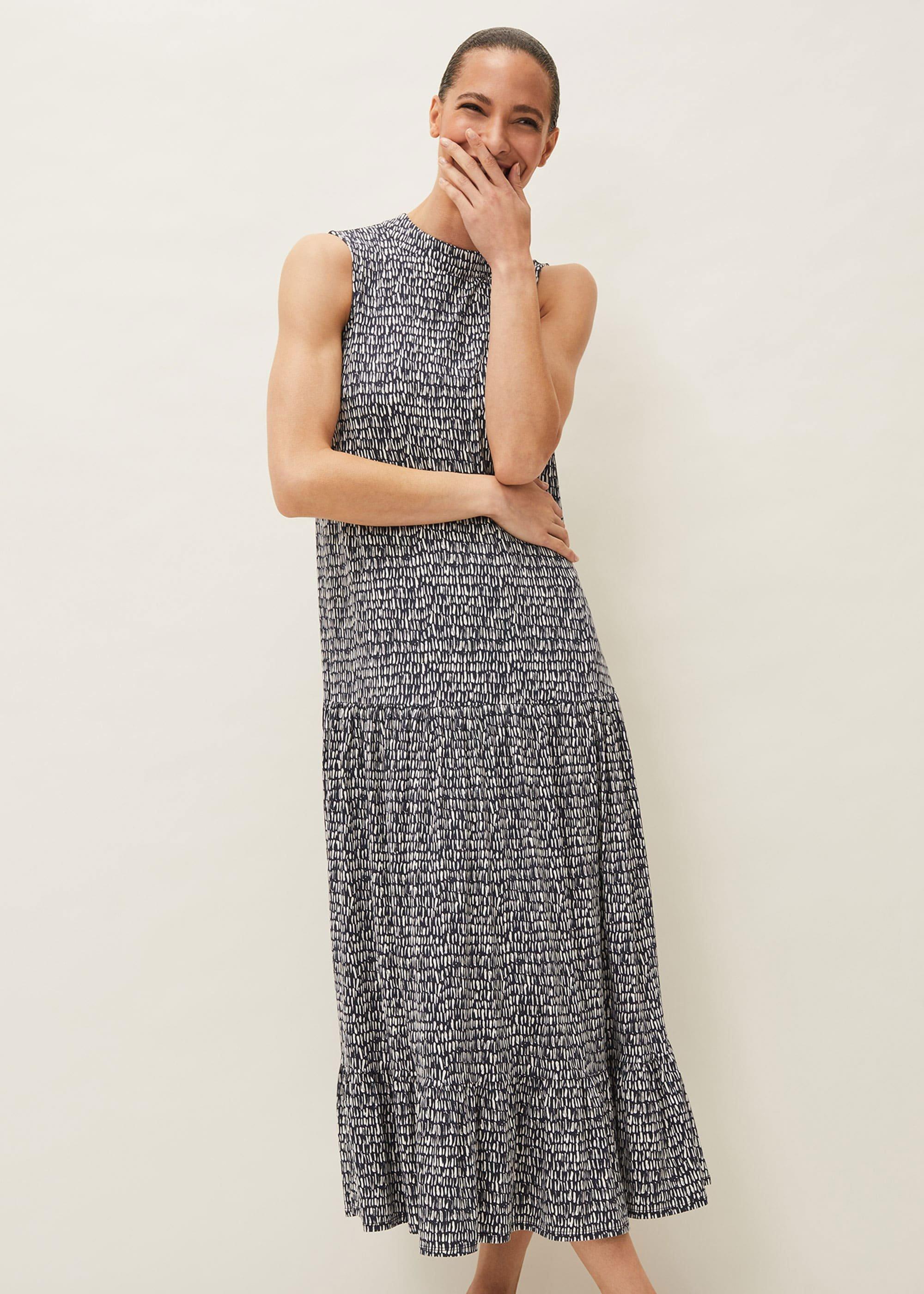 Adelia Abstract Print Midaxi Dress
