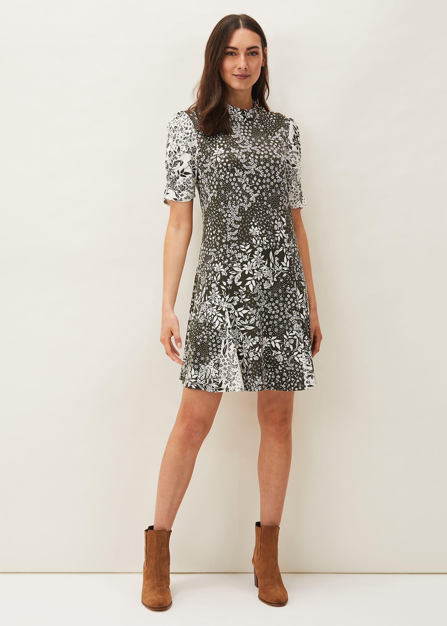Alva Mixed Print Dress