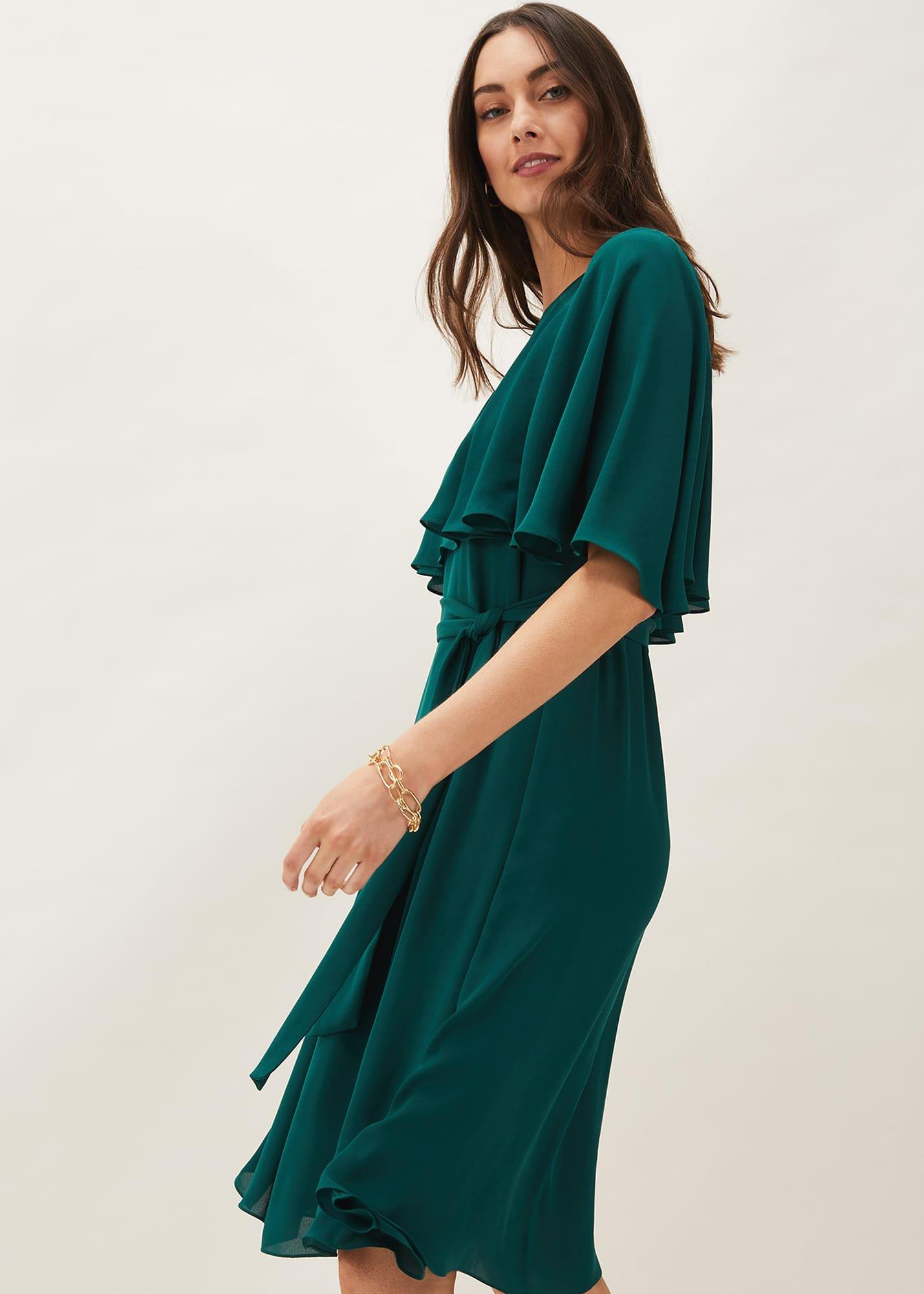 Alexia Double Layered Fit And Flare Belted Dress