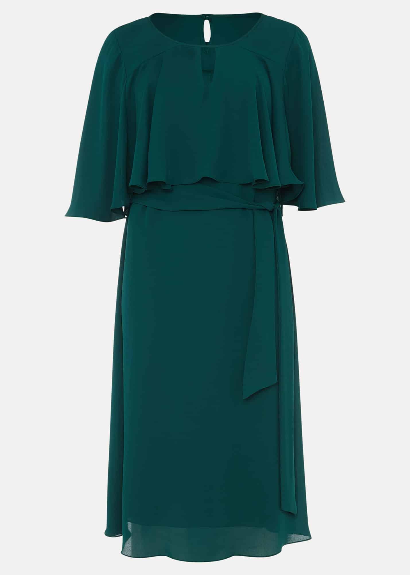 Alexia Double Layered Fit And Flare Belted Dress