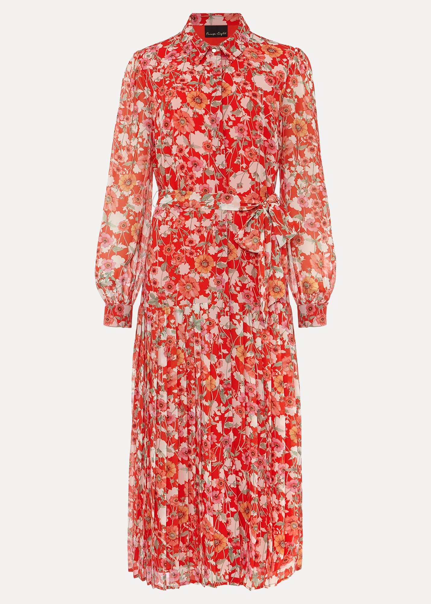Lottie Floral Pleated Shirt Dress