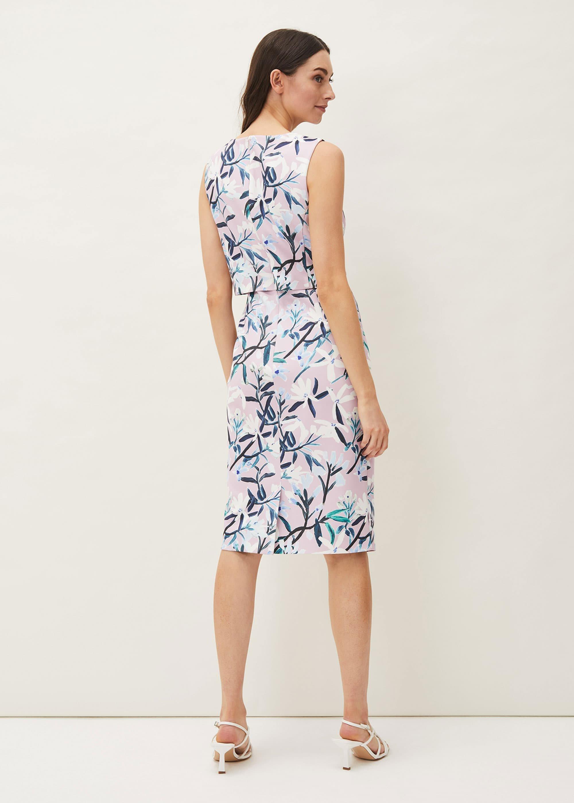 Magnolia Floral Sleeveless Scuba Dress