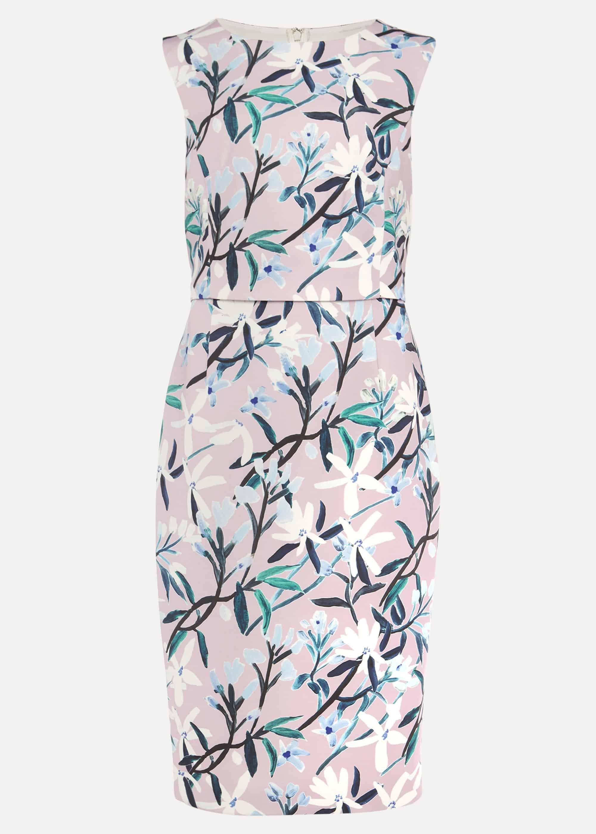 Magnolia Floral Sleeveless Scuba Dress