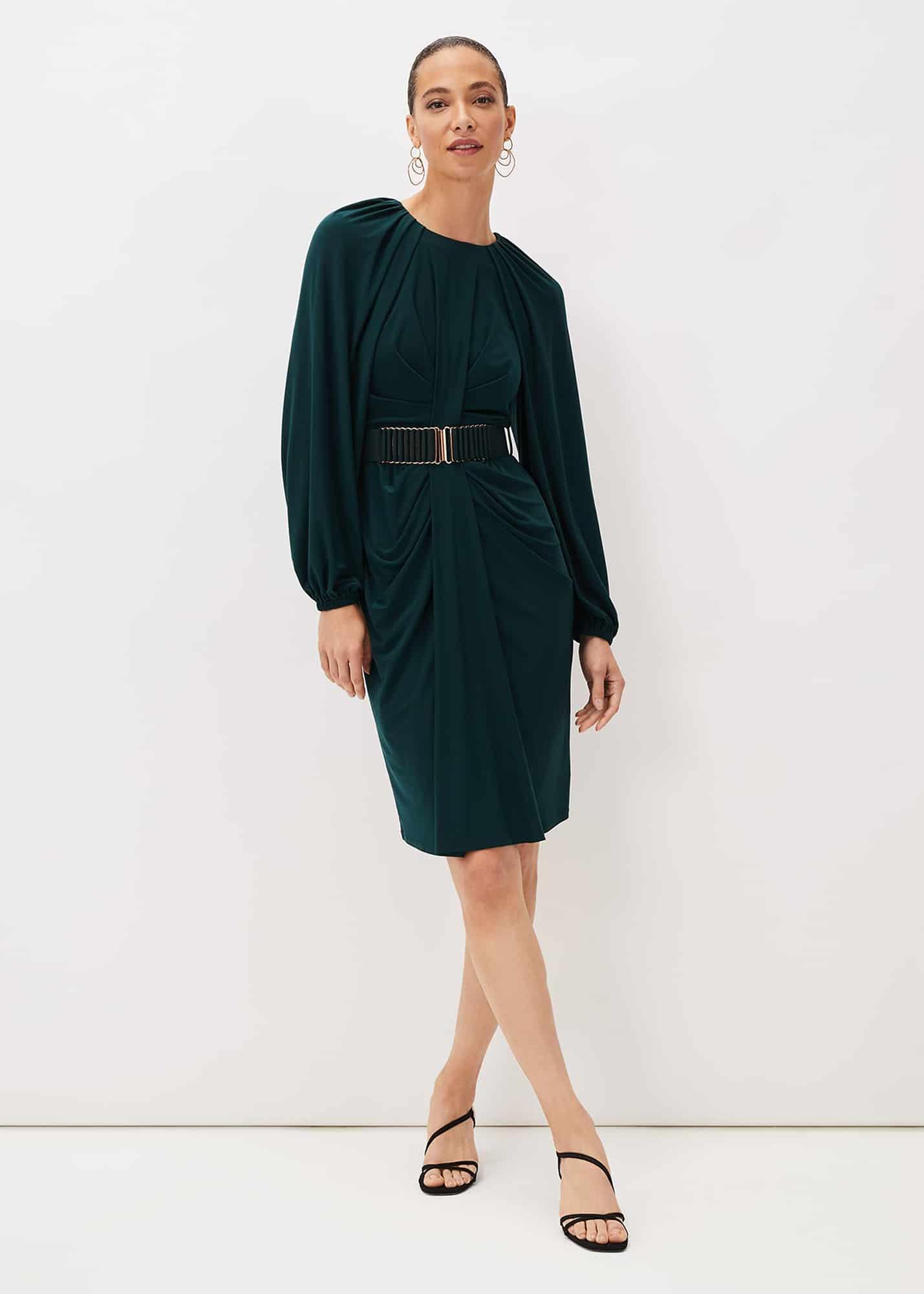 Mya Ruched Belted Jersey Dress | Phase Eight ROW |