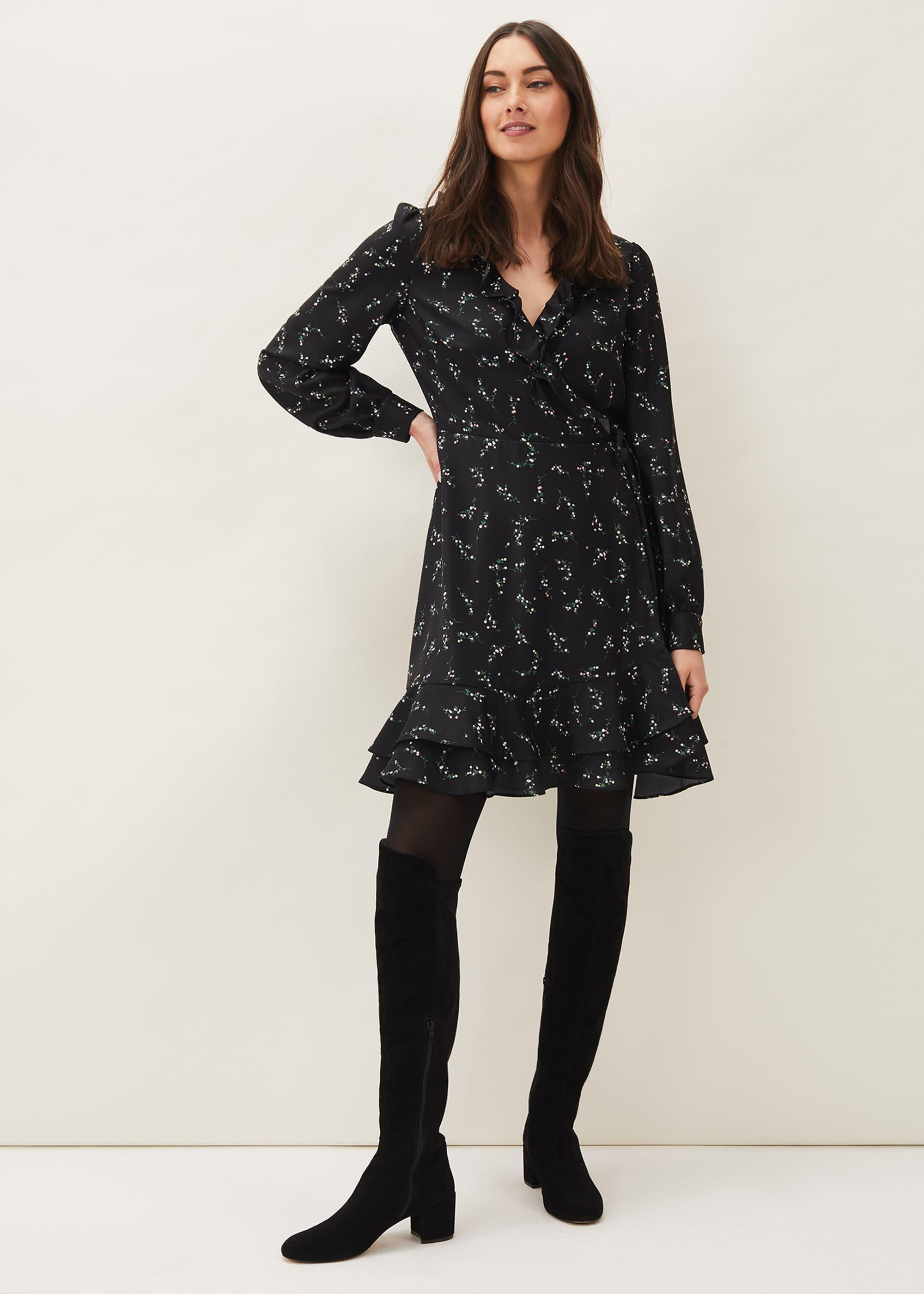 Jamila Ditsy Print Wrap Dress
