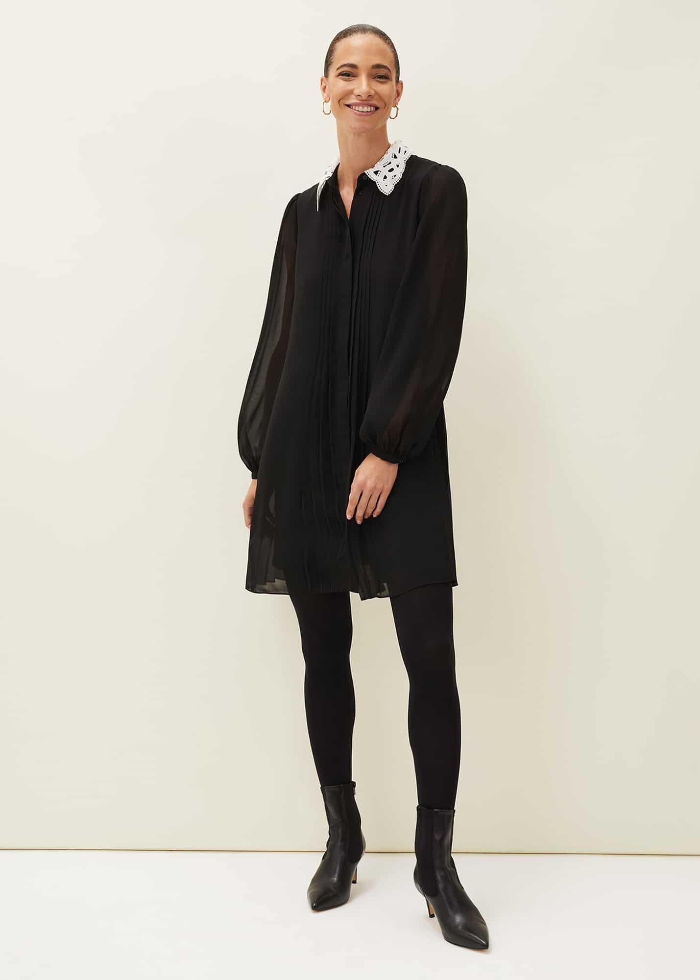 Norah Collar Detail Swing Dress