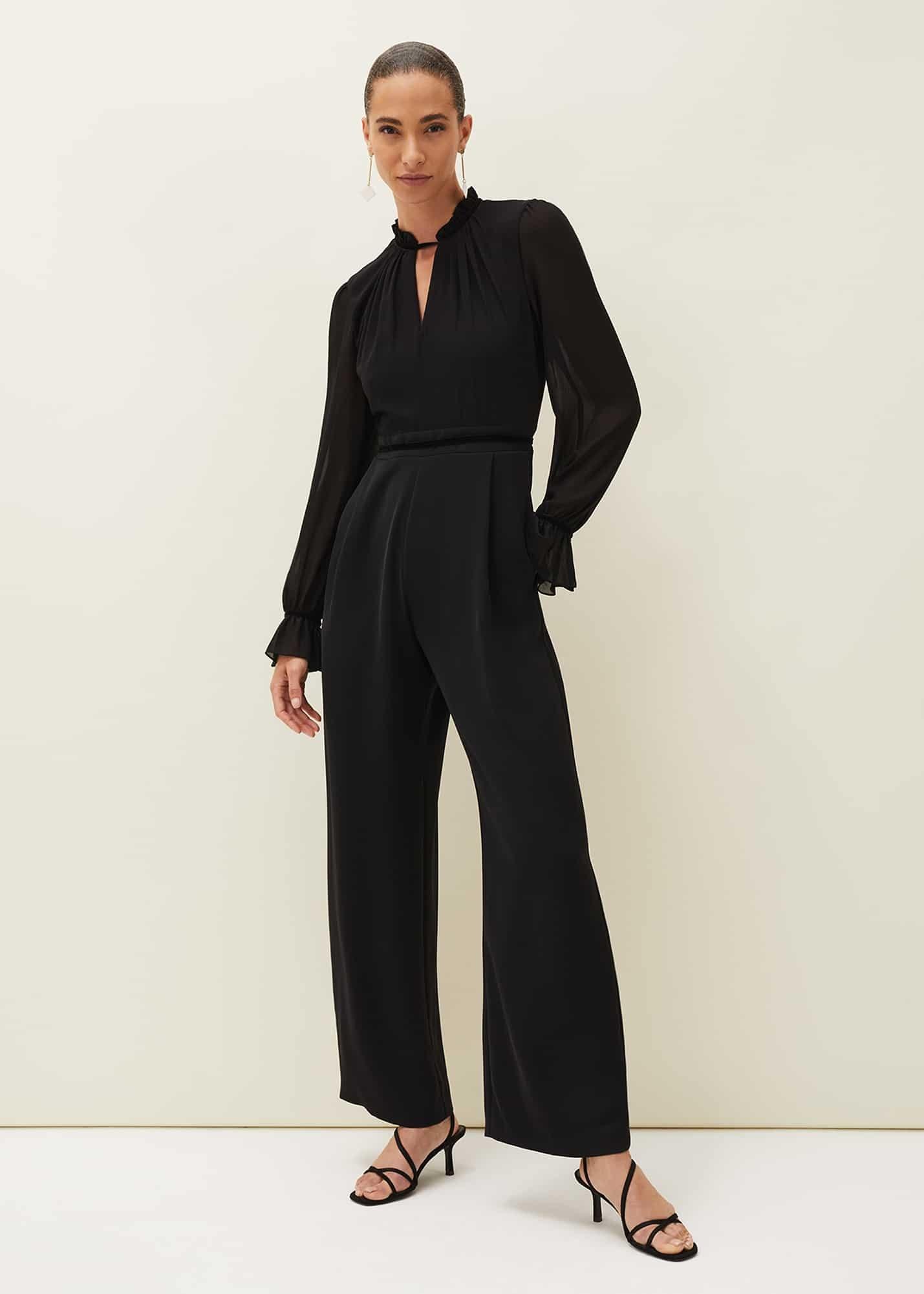 Una Velvet Trim Jumpsuit