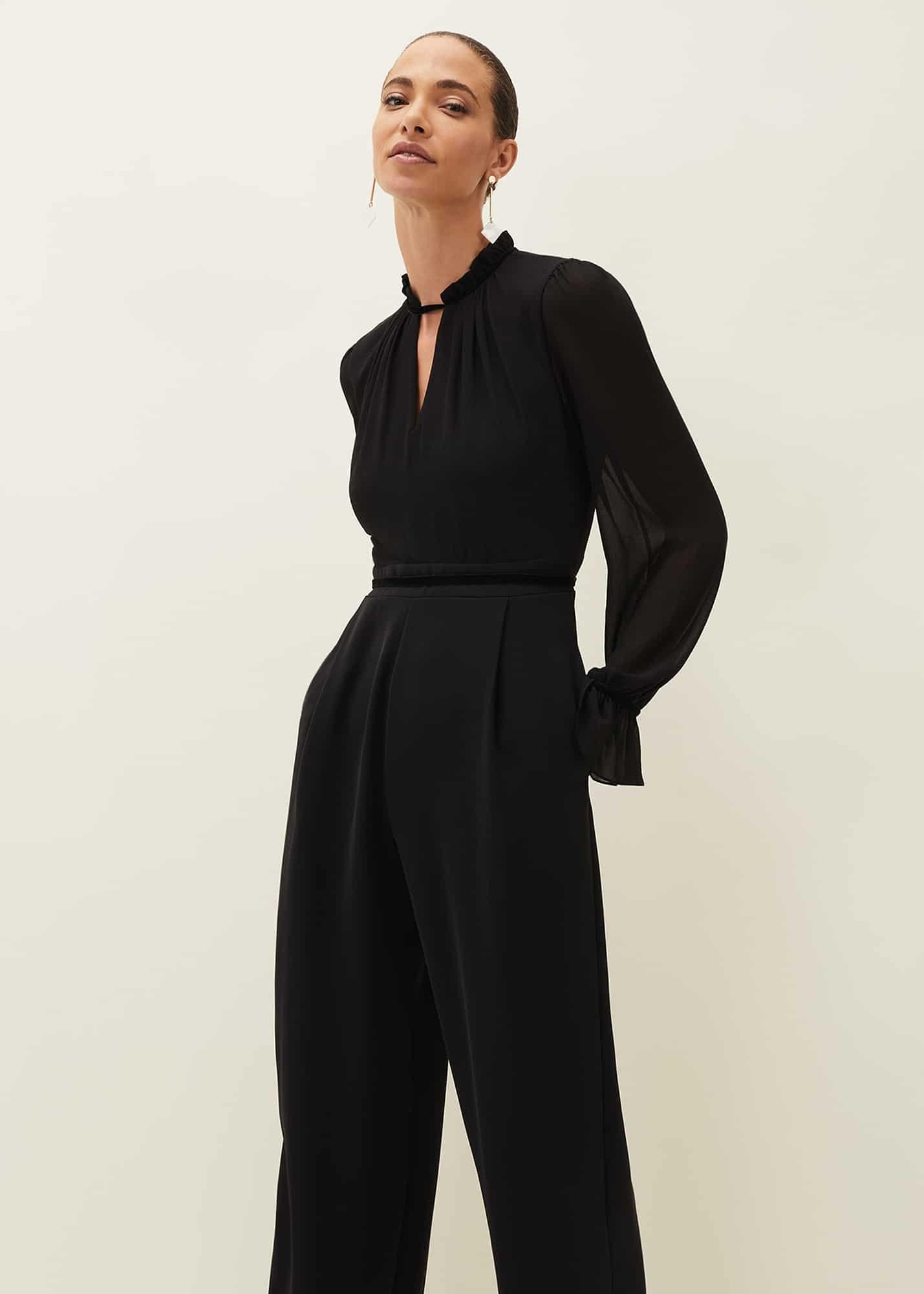 Una Velvet Trim Jumpsuit