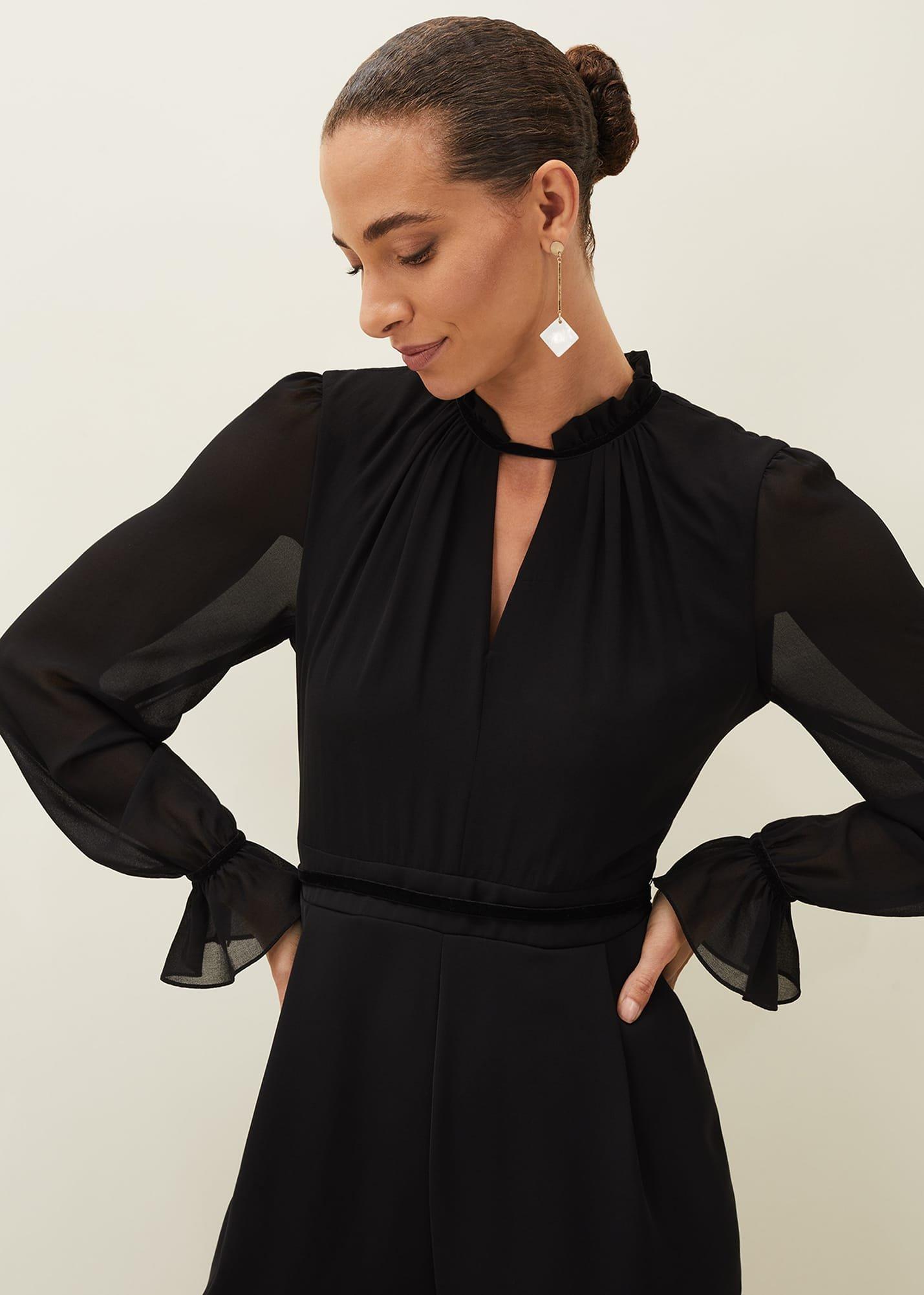 Una Velvet Trim Jumpsuit