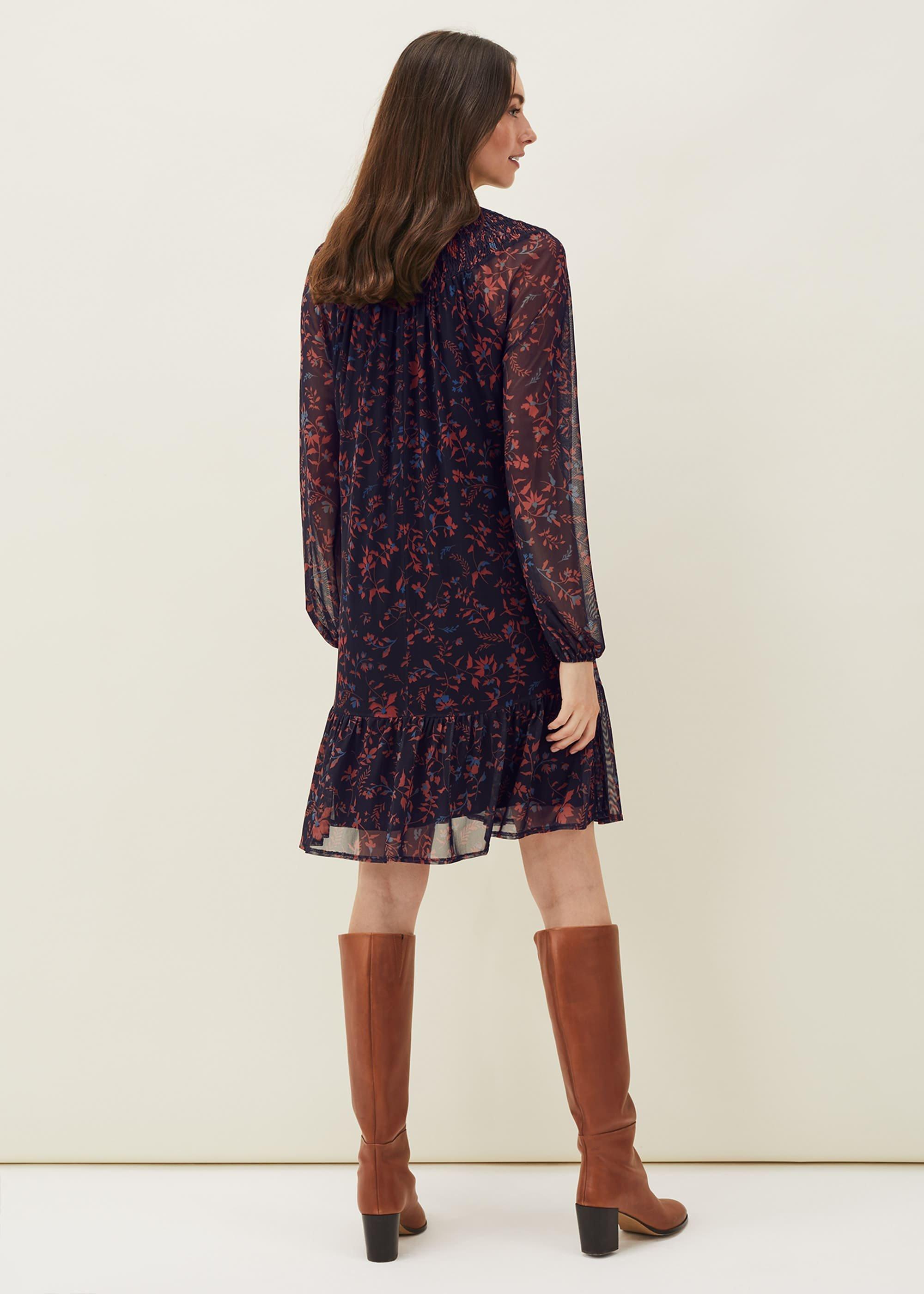 Keleigh Floral Chiffon Bell Sleeve Dress