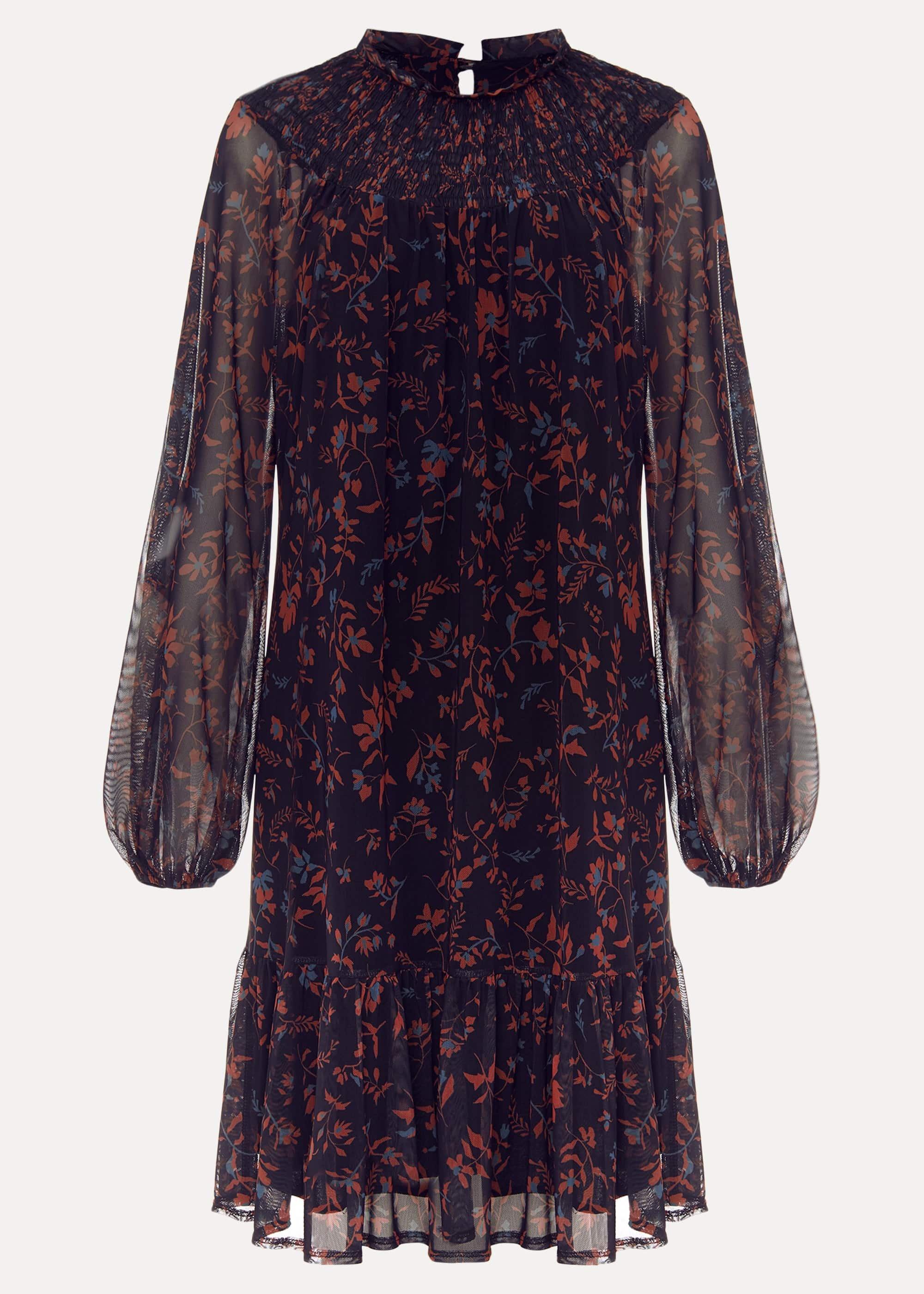 Keleigh Floral Chiffon Bell Sleeve Dress