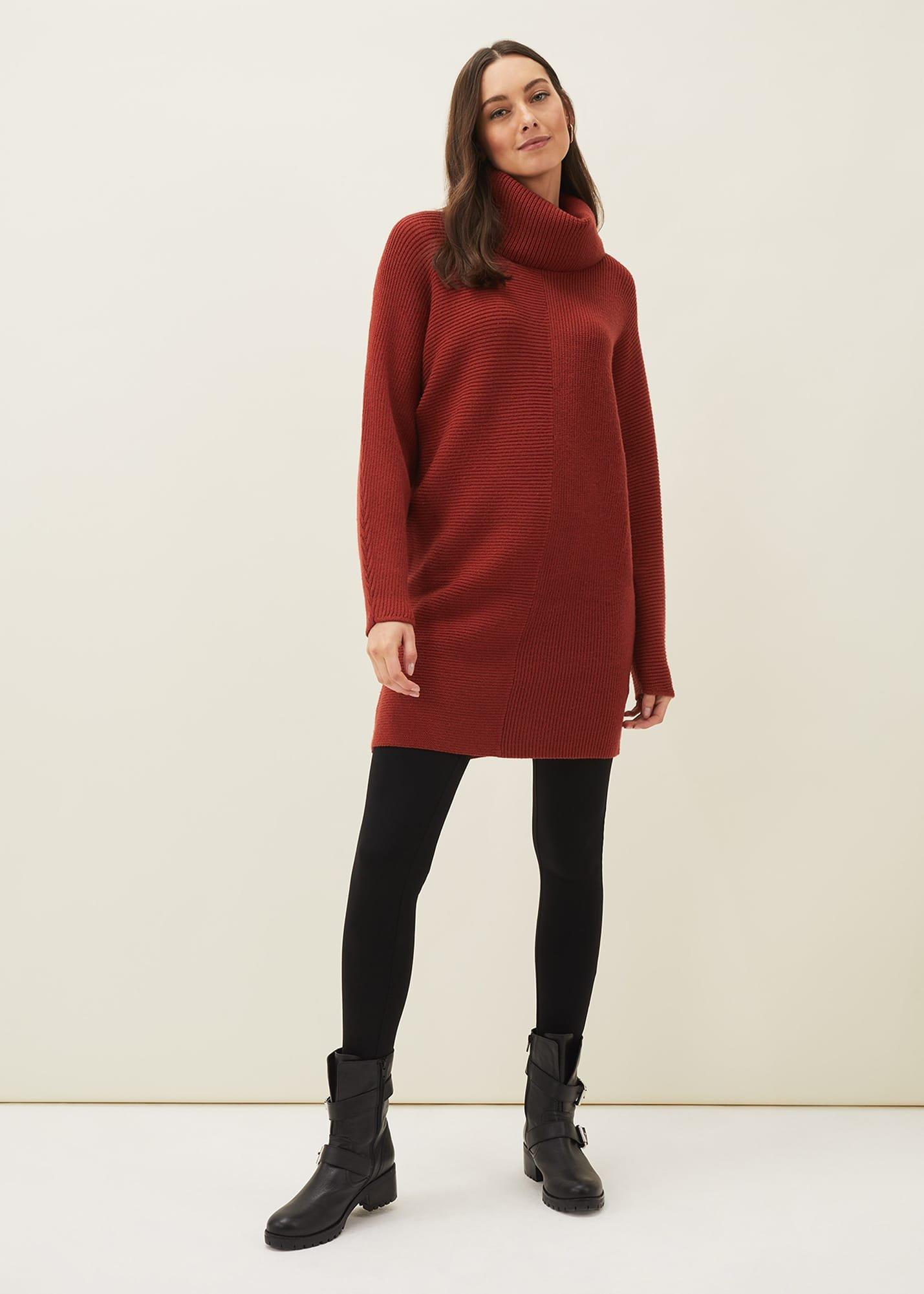 Cathelene Cowl Neck Knit Dress