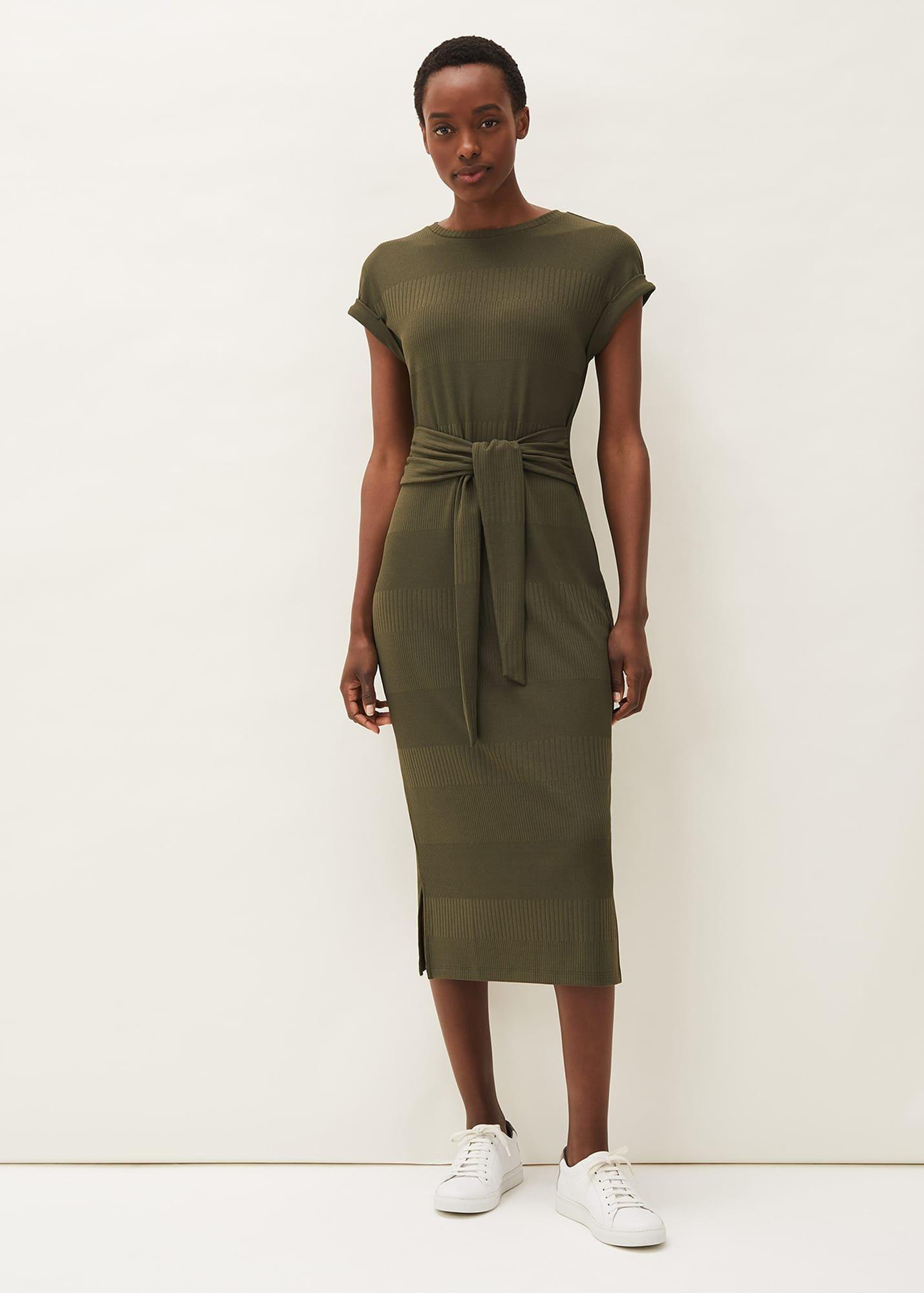 Yazmina Ribbed Jersey Midi Dress