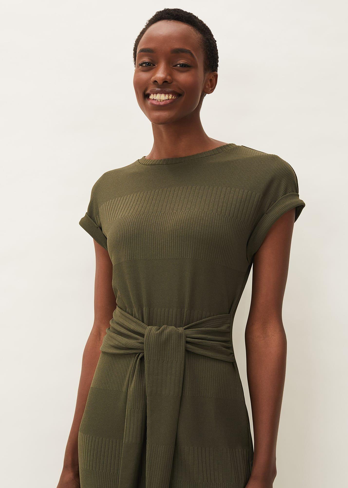Yazmina Ribbed Jersey Midi Dress