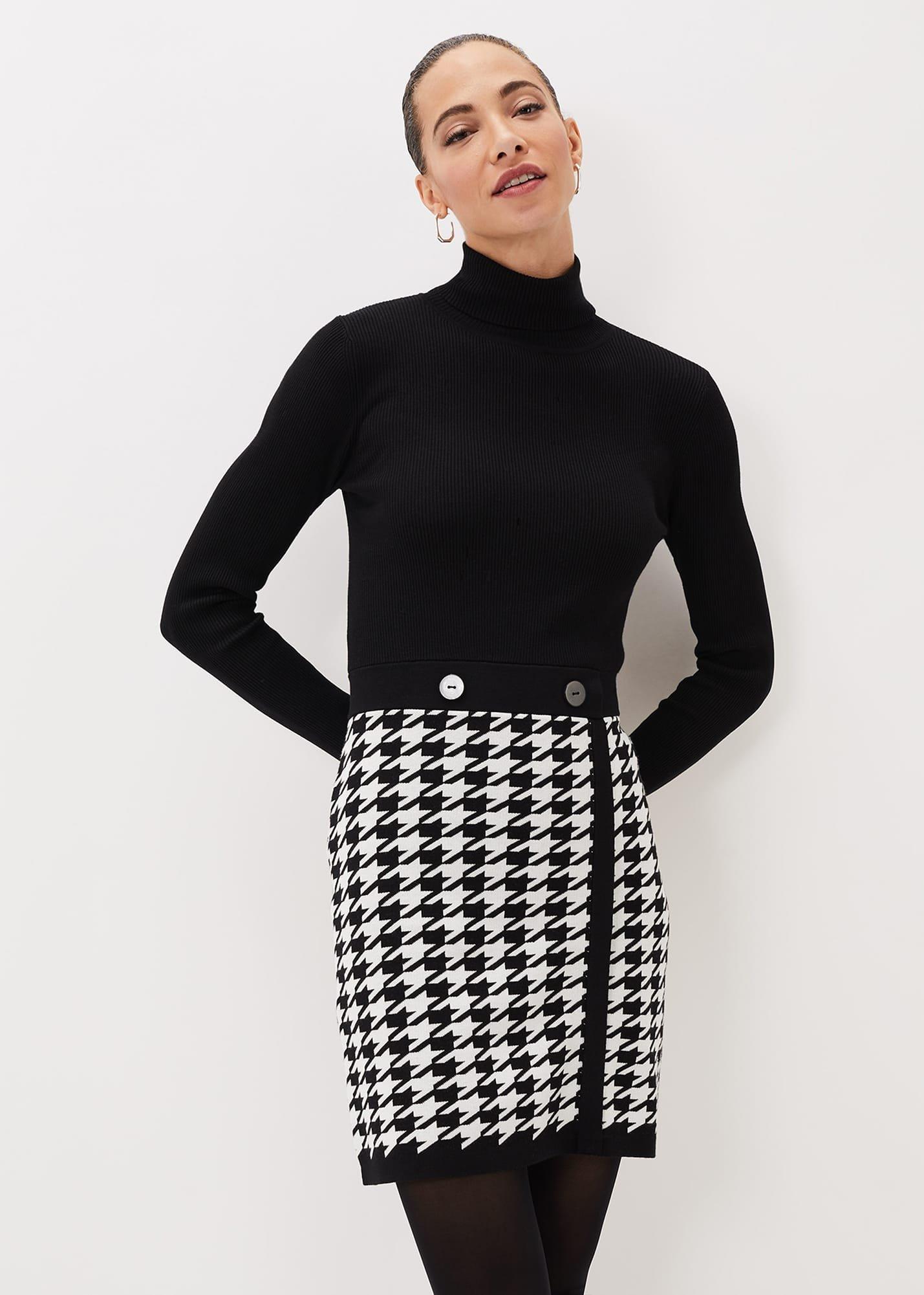 Milania Dogtooth Knit Dress