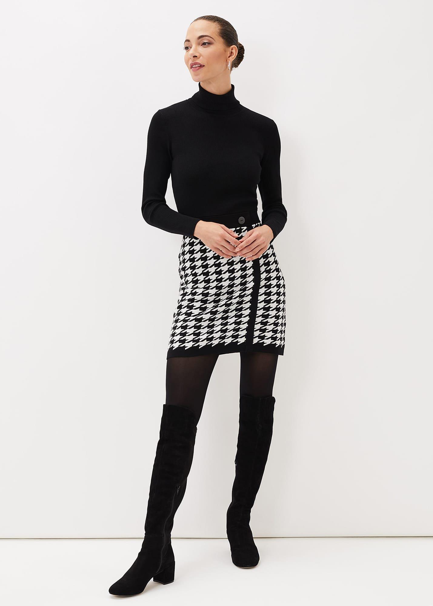 Milania Dogtooth Knit Dress