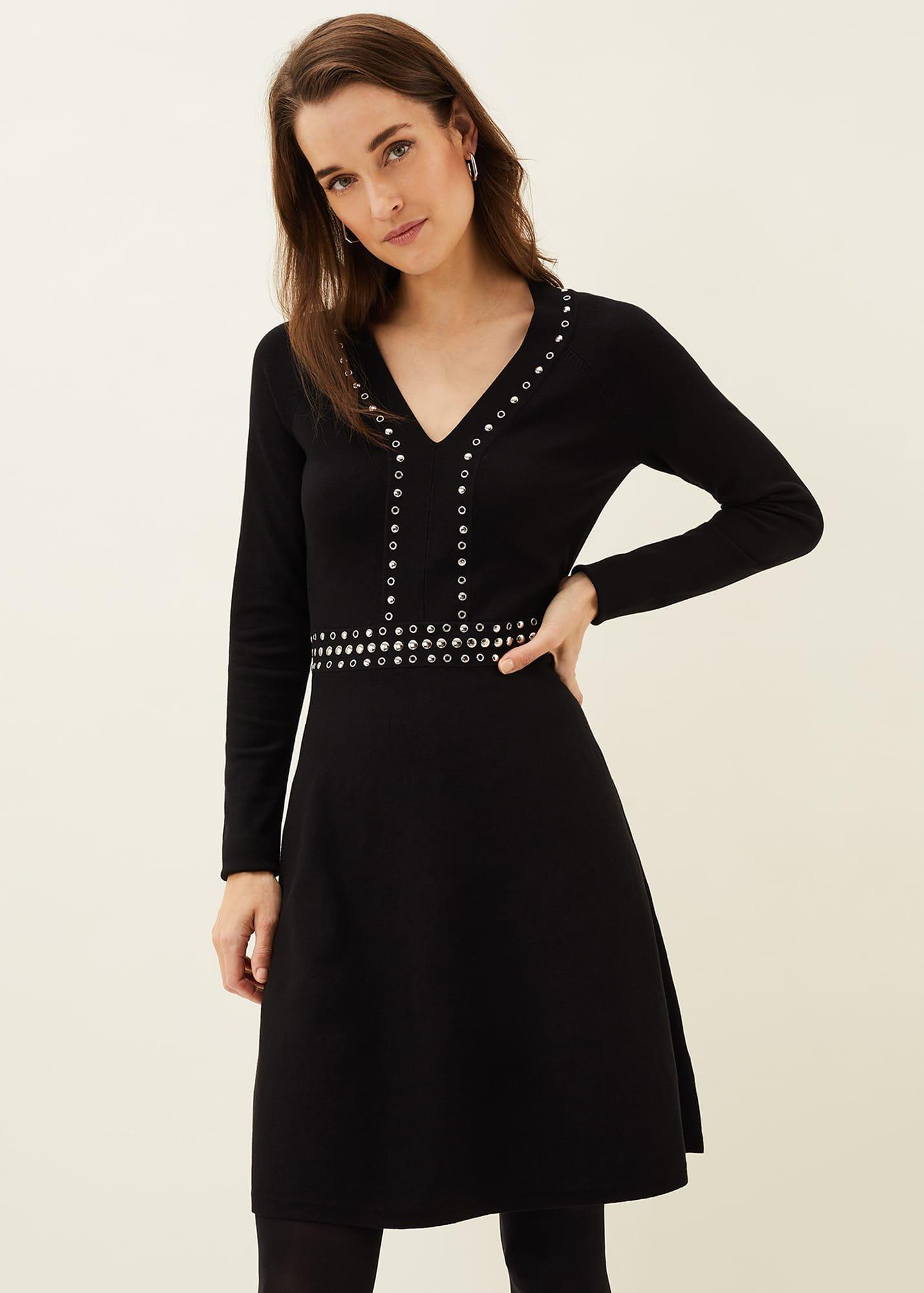 Claren Studded Knitted Dress