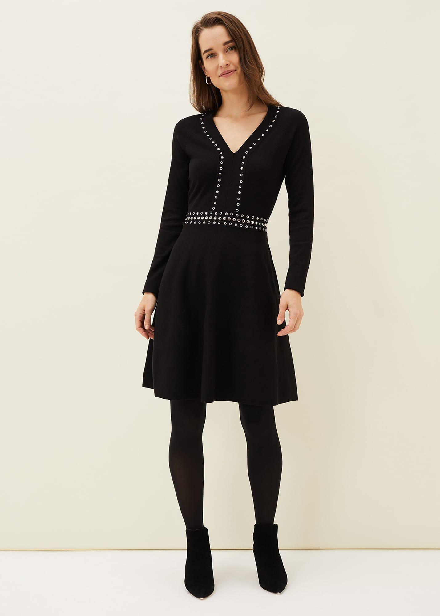 Claren Studded Knitted Dress