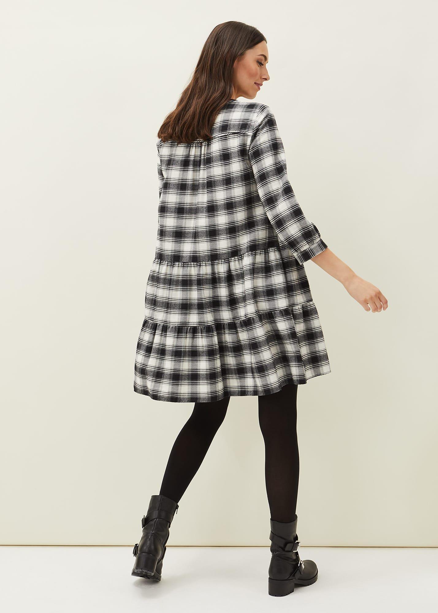 Meriah Check Swing Dress