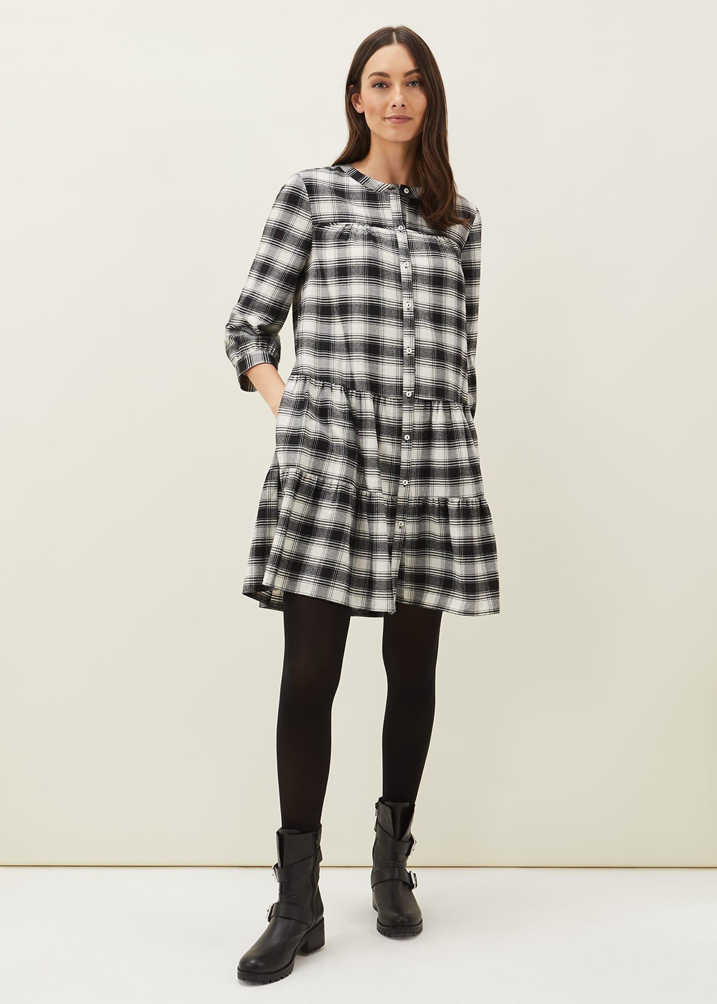 Meriah Check Swing Dress