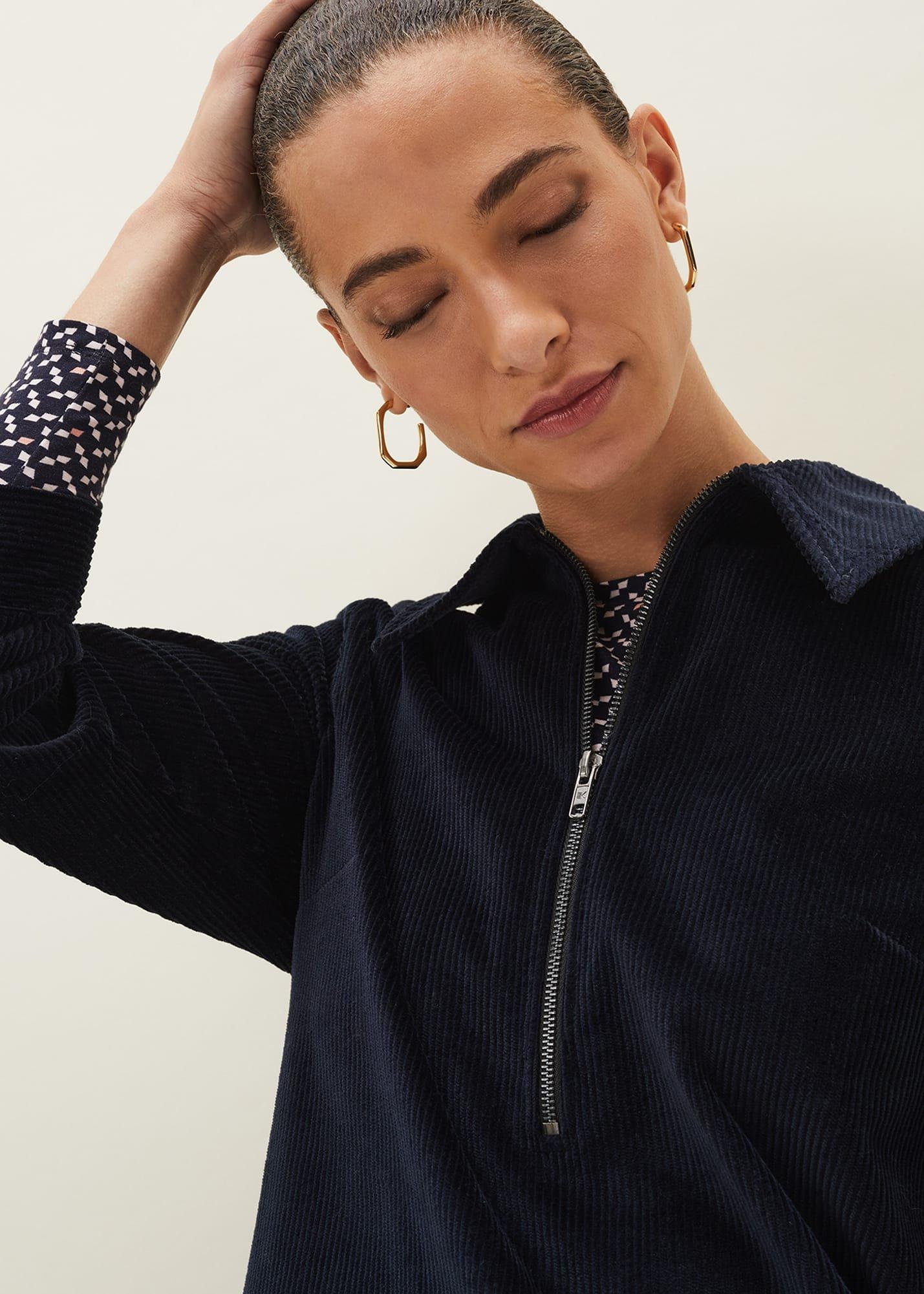 Kirsty Corduroy Zip Front Dress