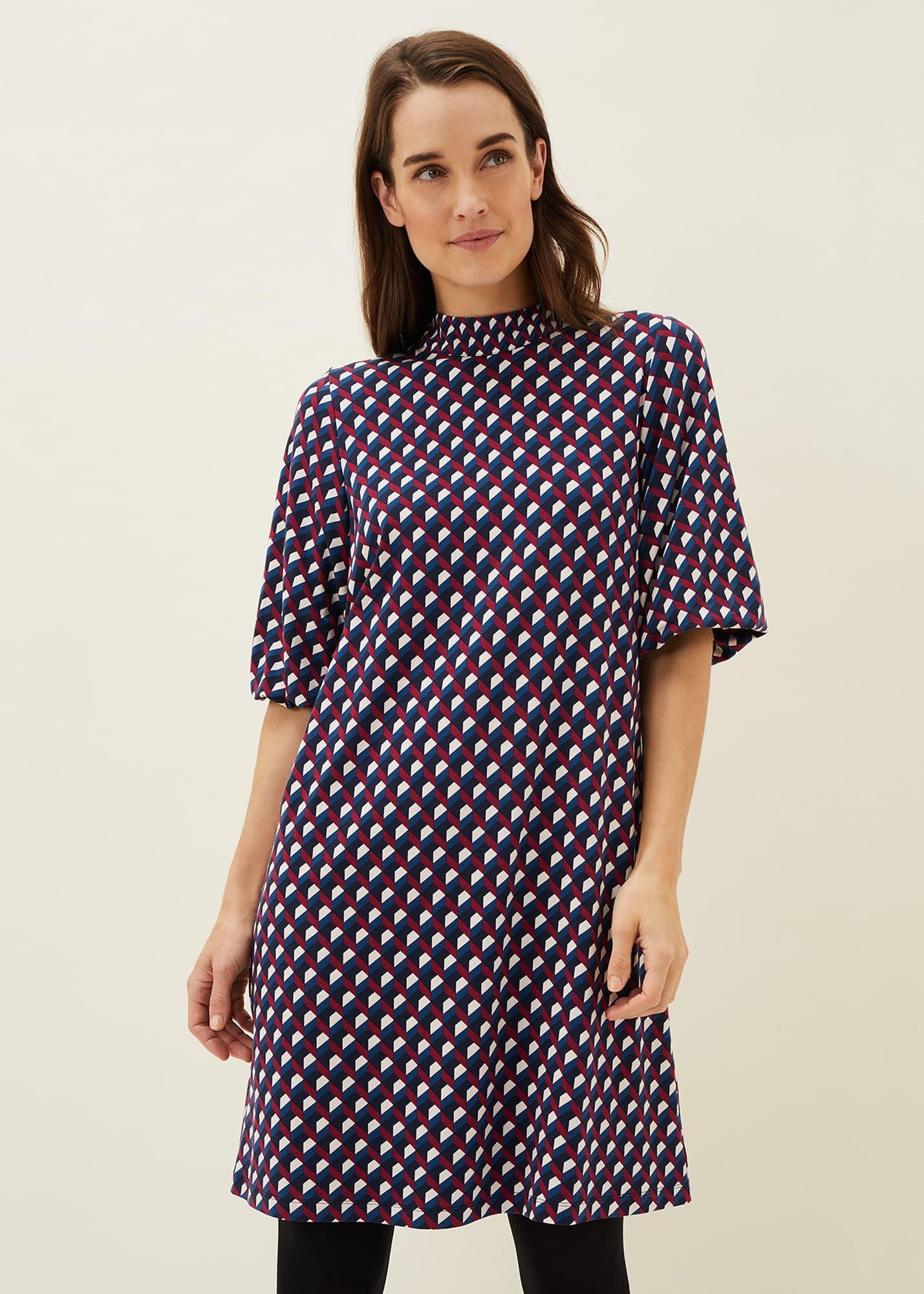 Cathye Geometric Print Tunic Dress