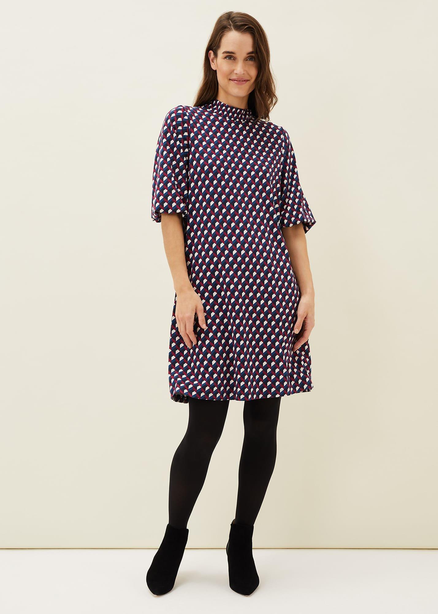 Cathye Geometric Print Tunic Dress