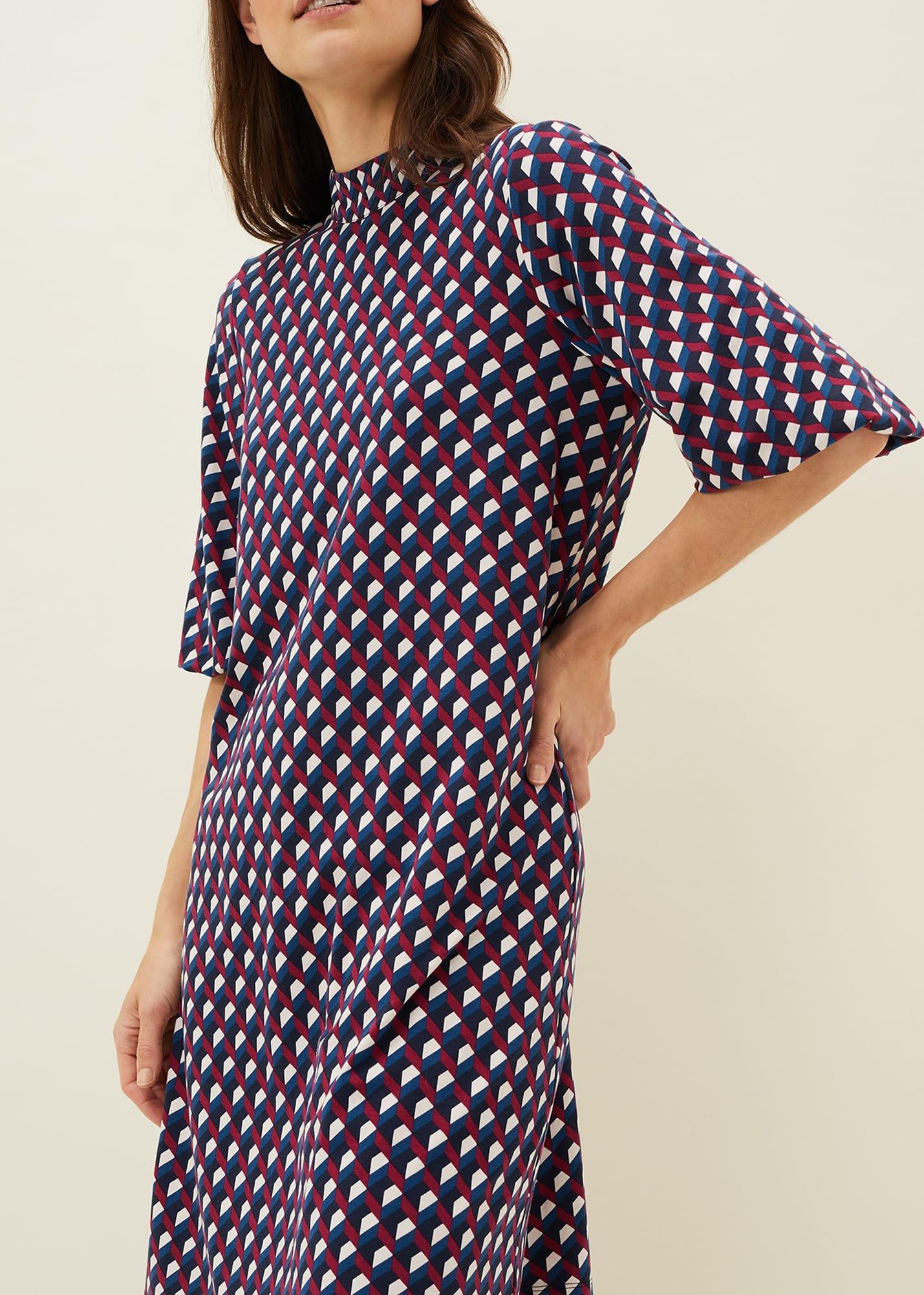Cathye Geometric Print Tunic Dress