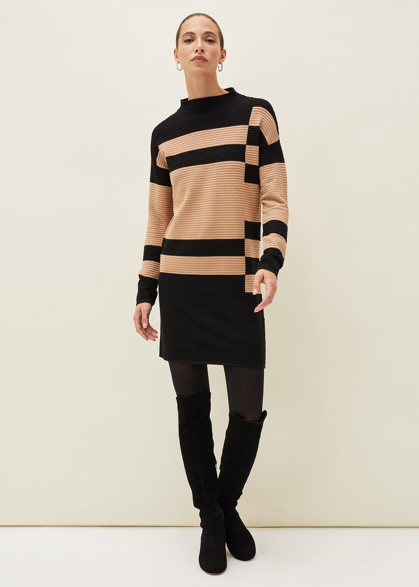 Azera Colourblock Textured Knit Dress