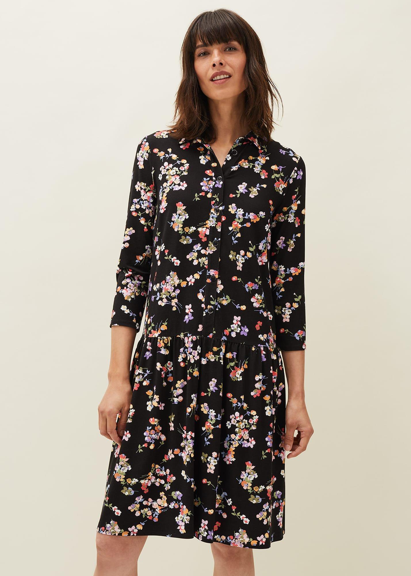 Mina Floral Print Shirt Dress