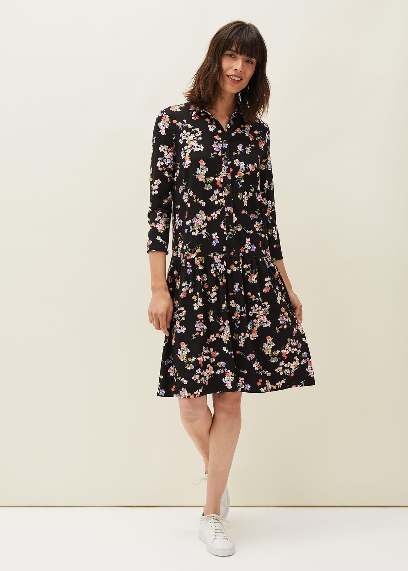 Mina Floral Print Shirt Dress