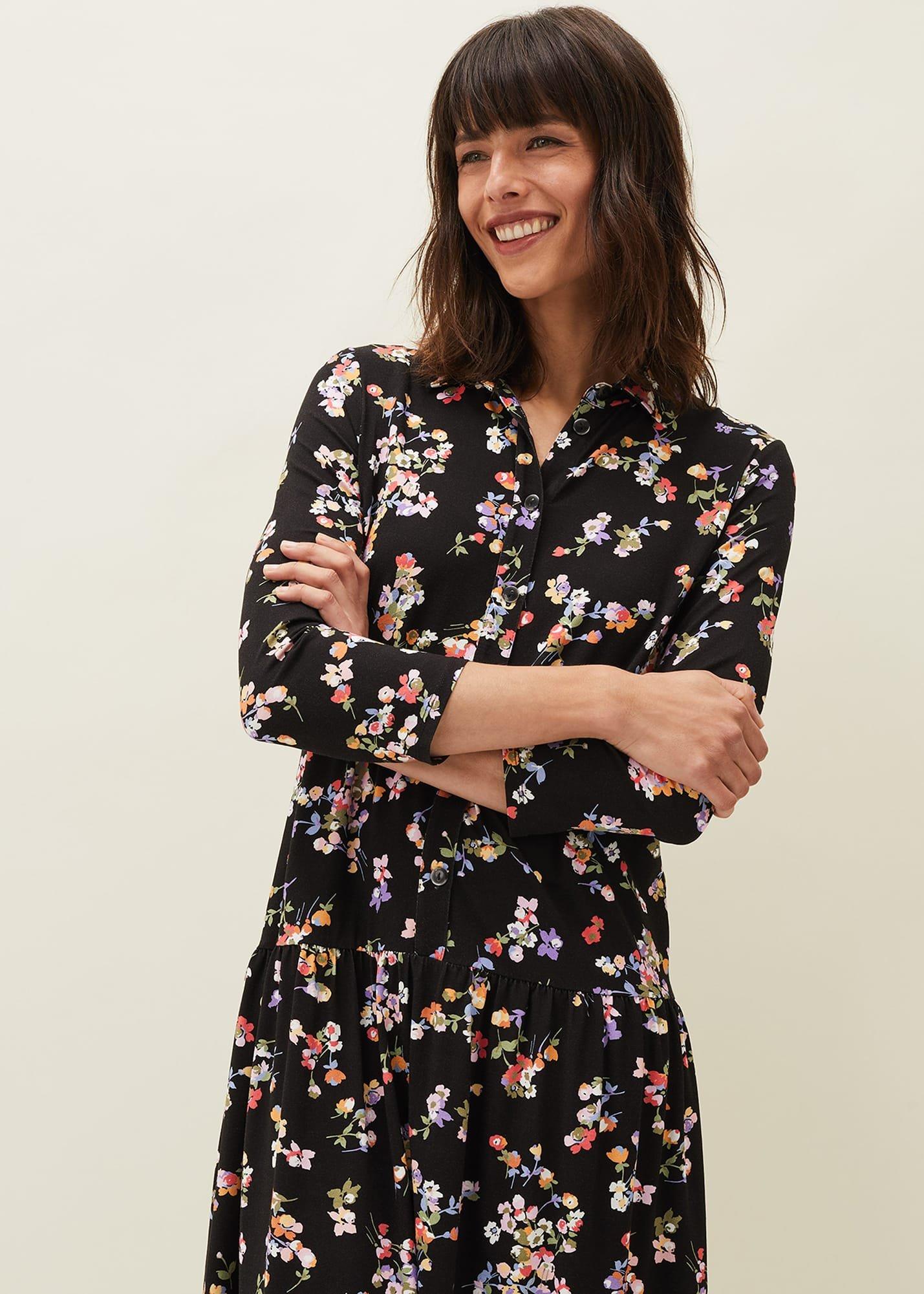 Mina Floral Print Shirt Dress