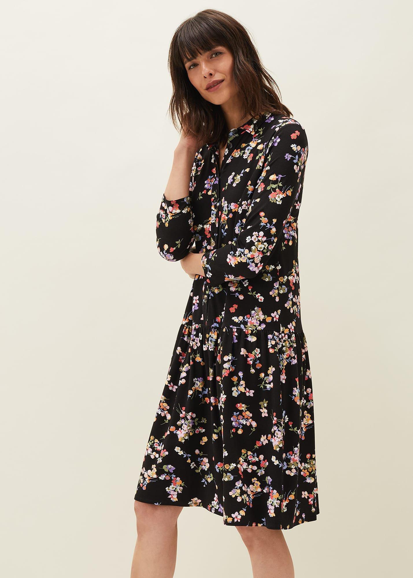 Mina Floral Print Shirt Dress
