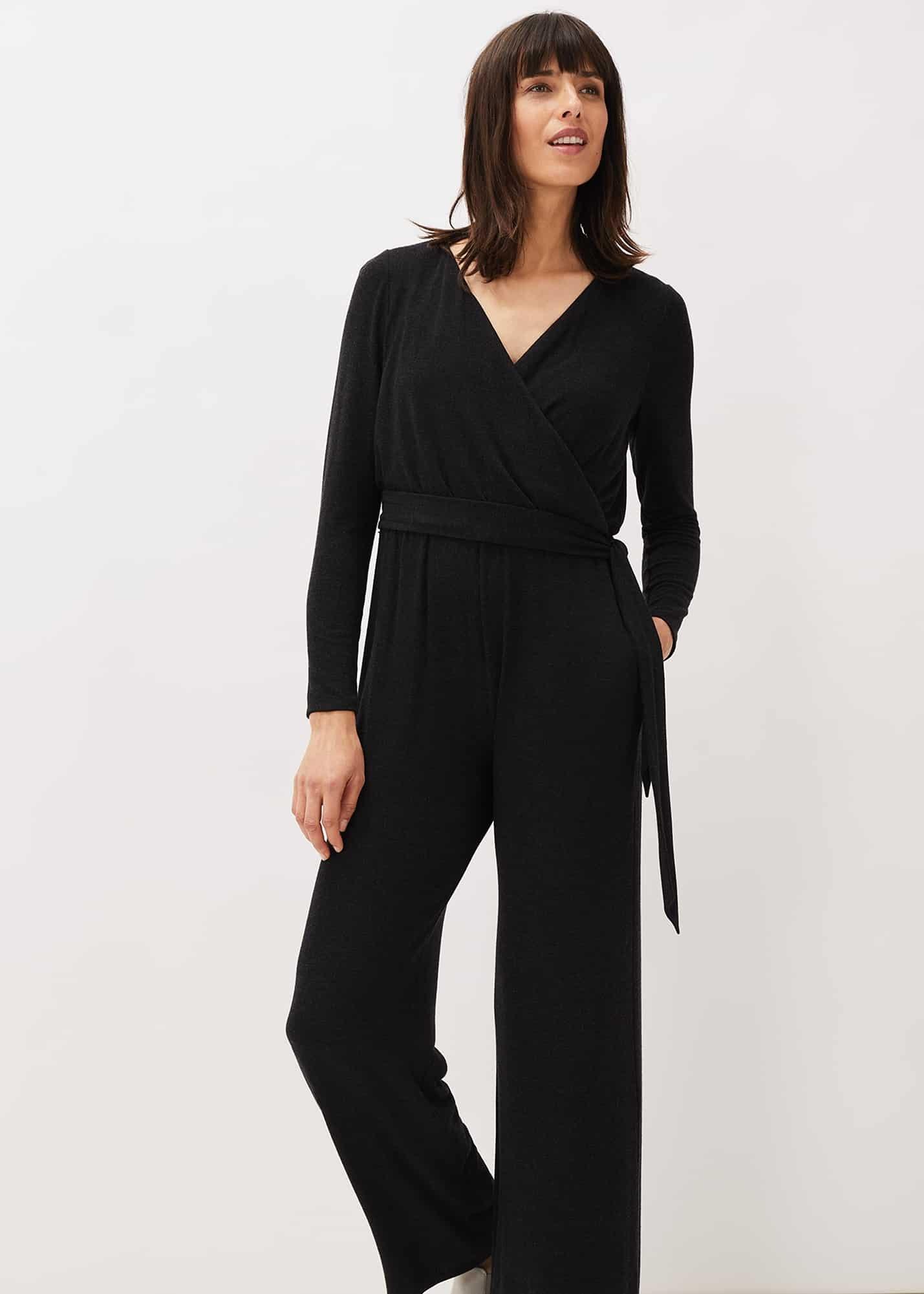 Zarra Wrap Wide Leg Jersey Jumpsuit