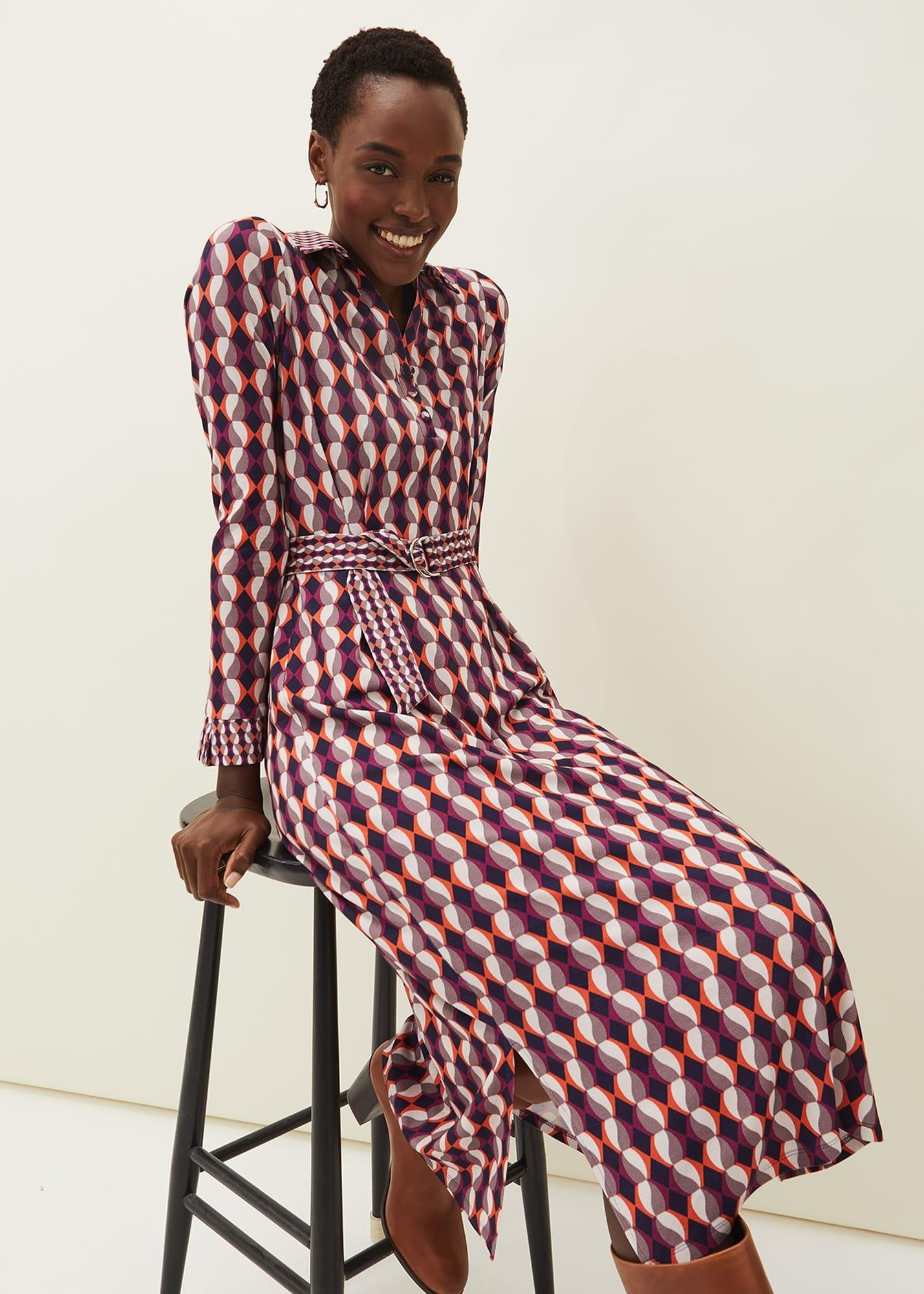 Elizza Geometric Print Dress