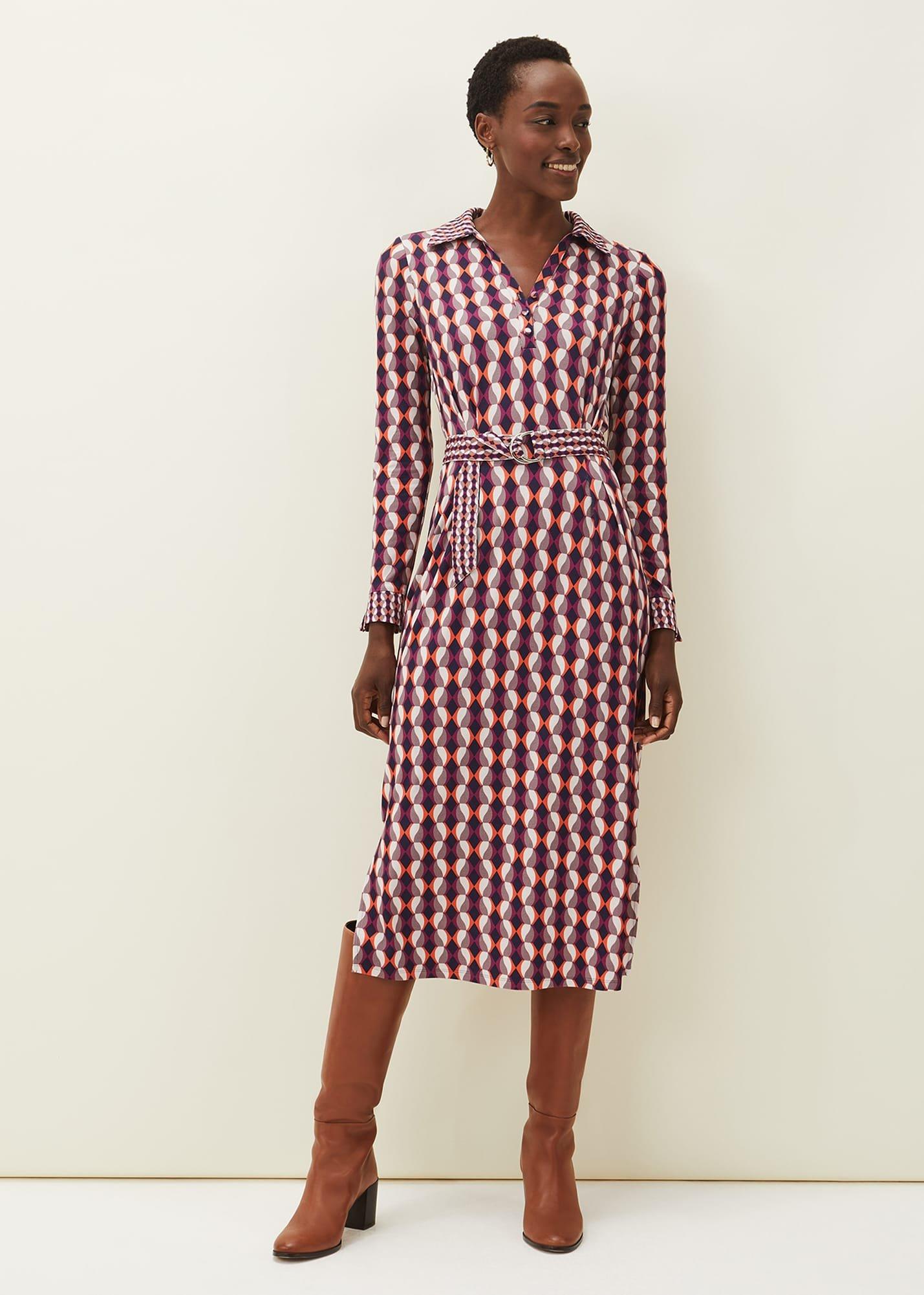 Elizza Geometric Print Dress
