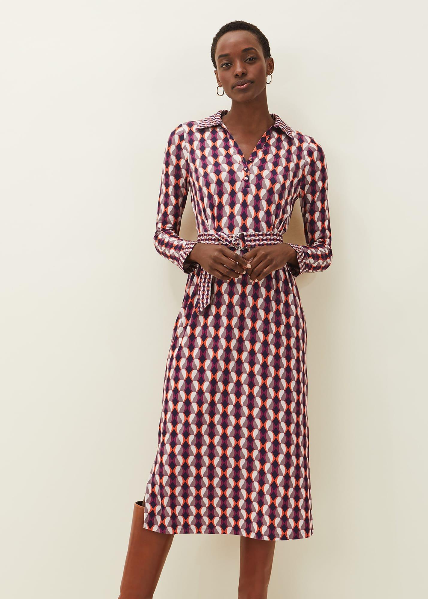 Elizza Geometric Print Dress