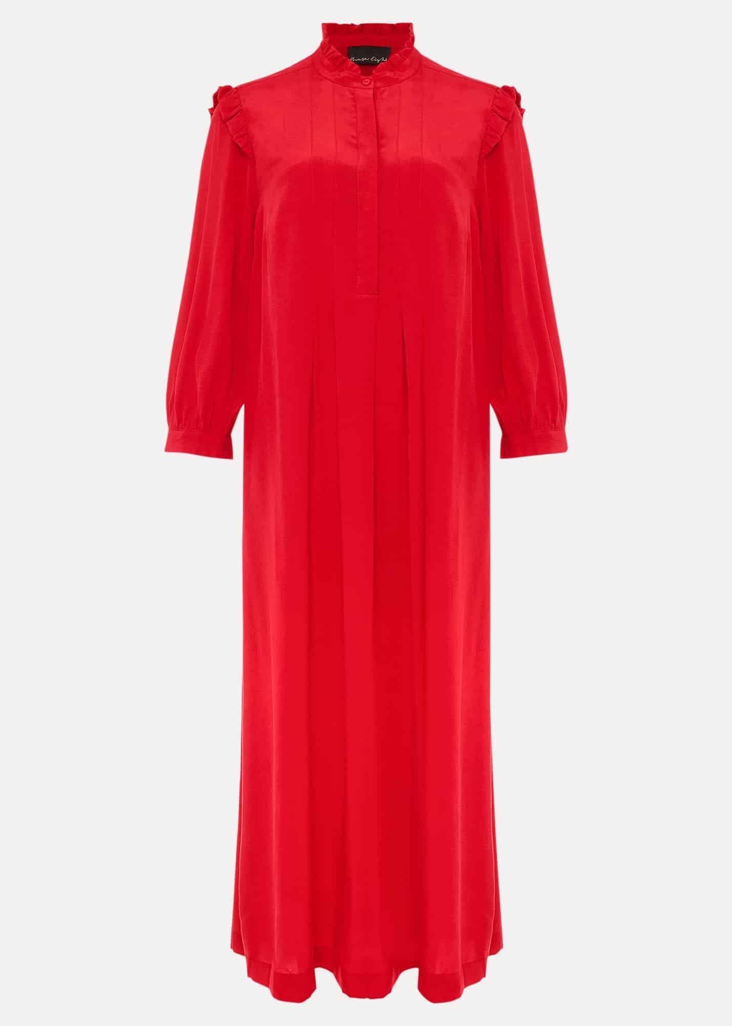 Nivana Frill Shirt Midi Dress