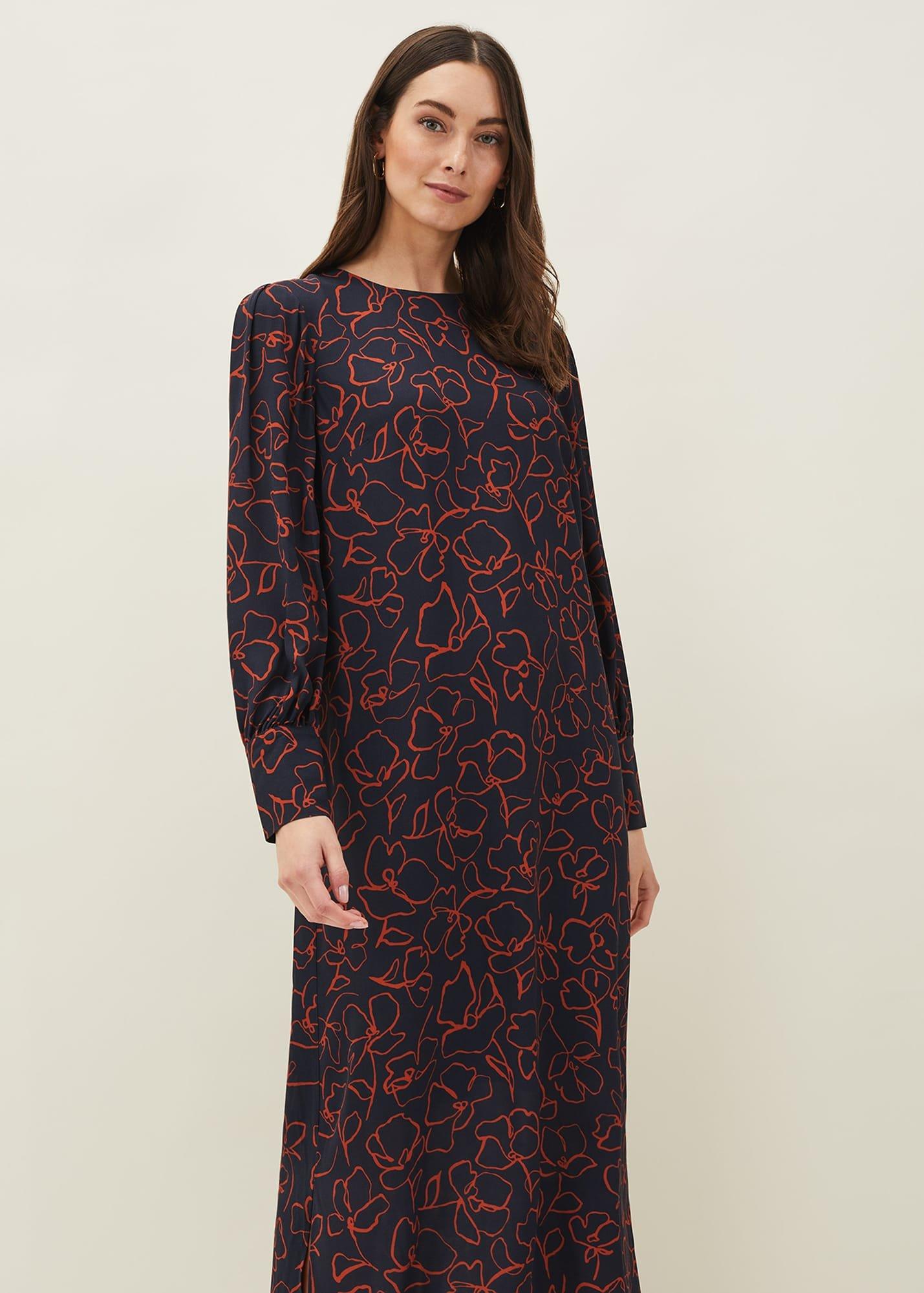 Cosmo Abstract Print Midi Dress