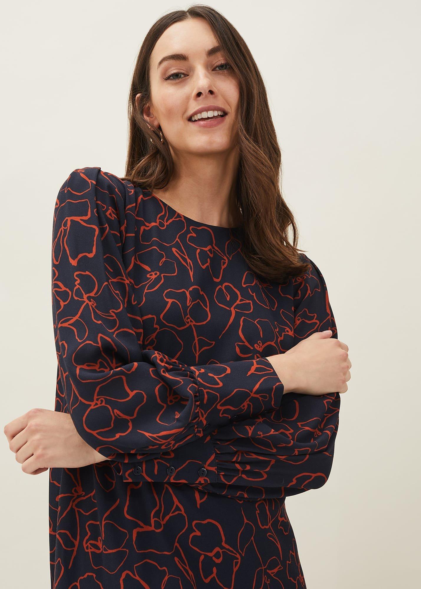 Cosmo Abstract Print Midi Dress