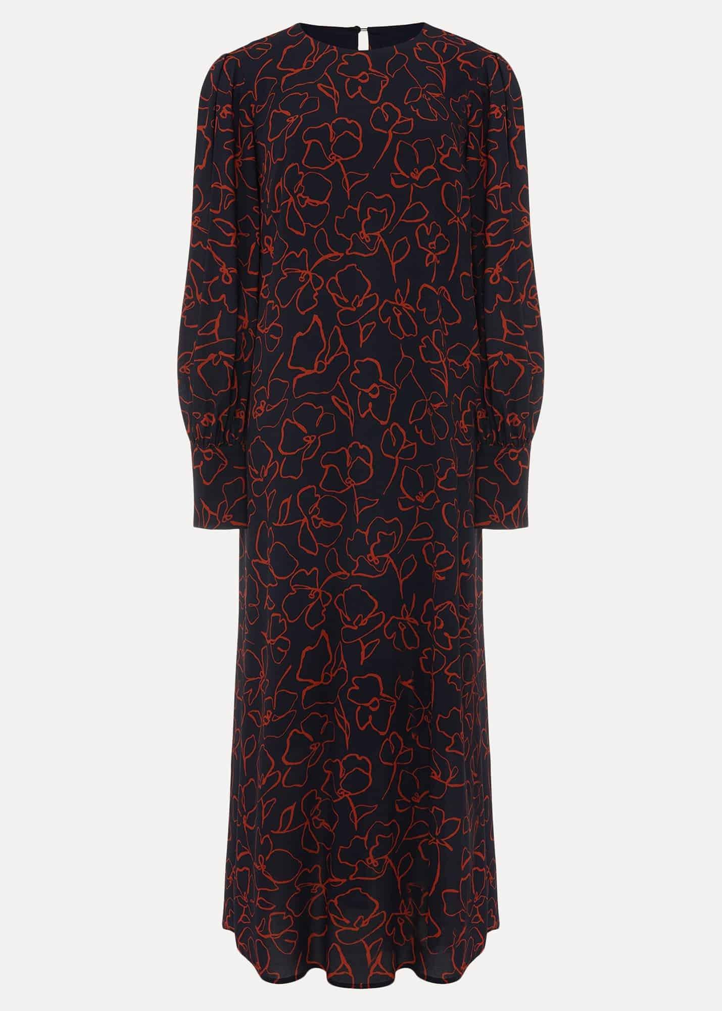 Cosmo Abstract Print Midi Dress