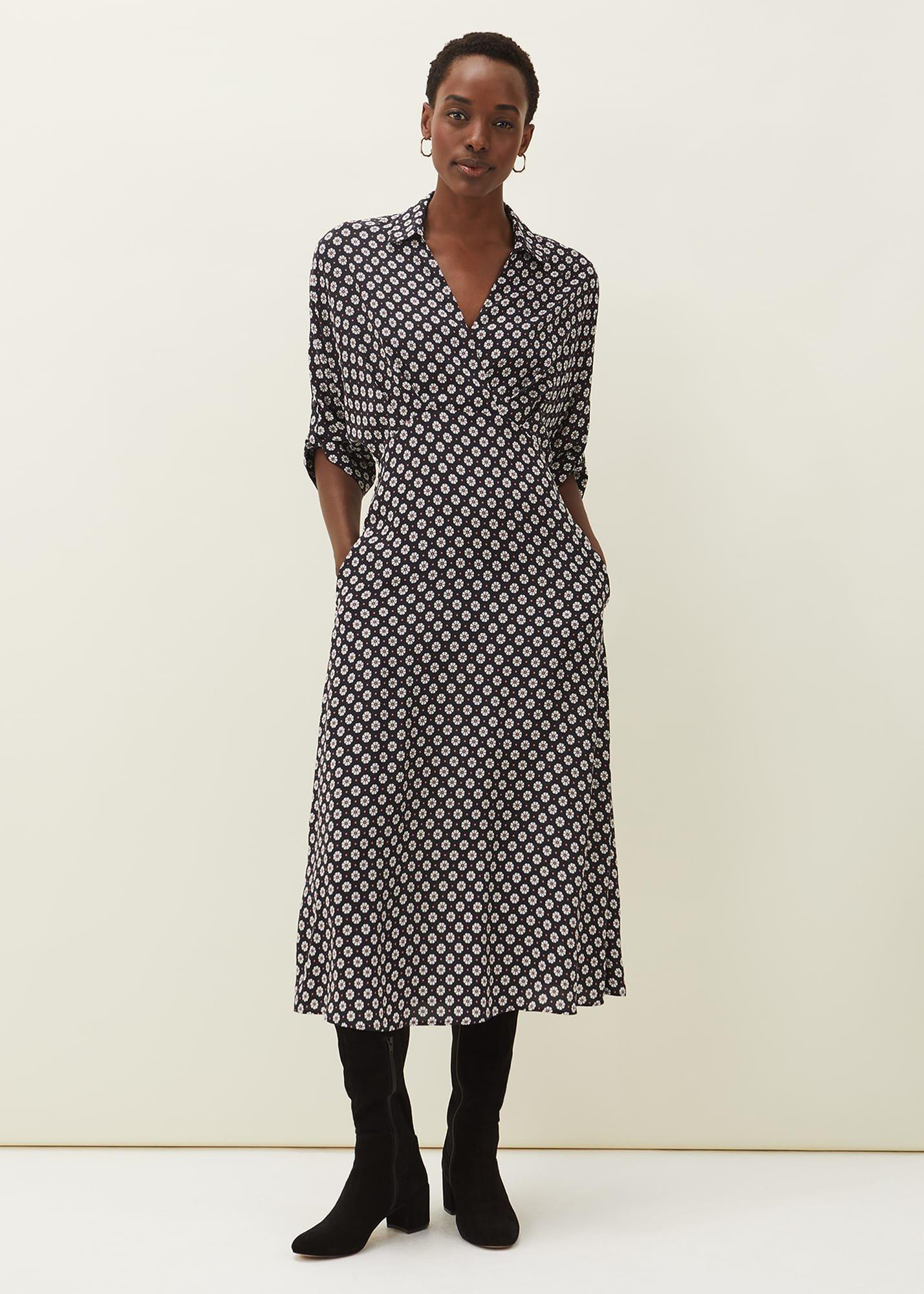 Ryleigh Geometric Print Midi Dress