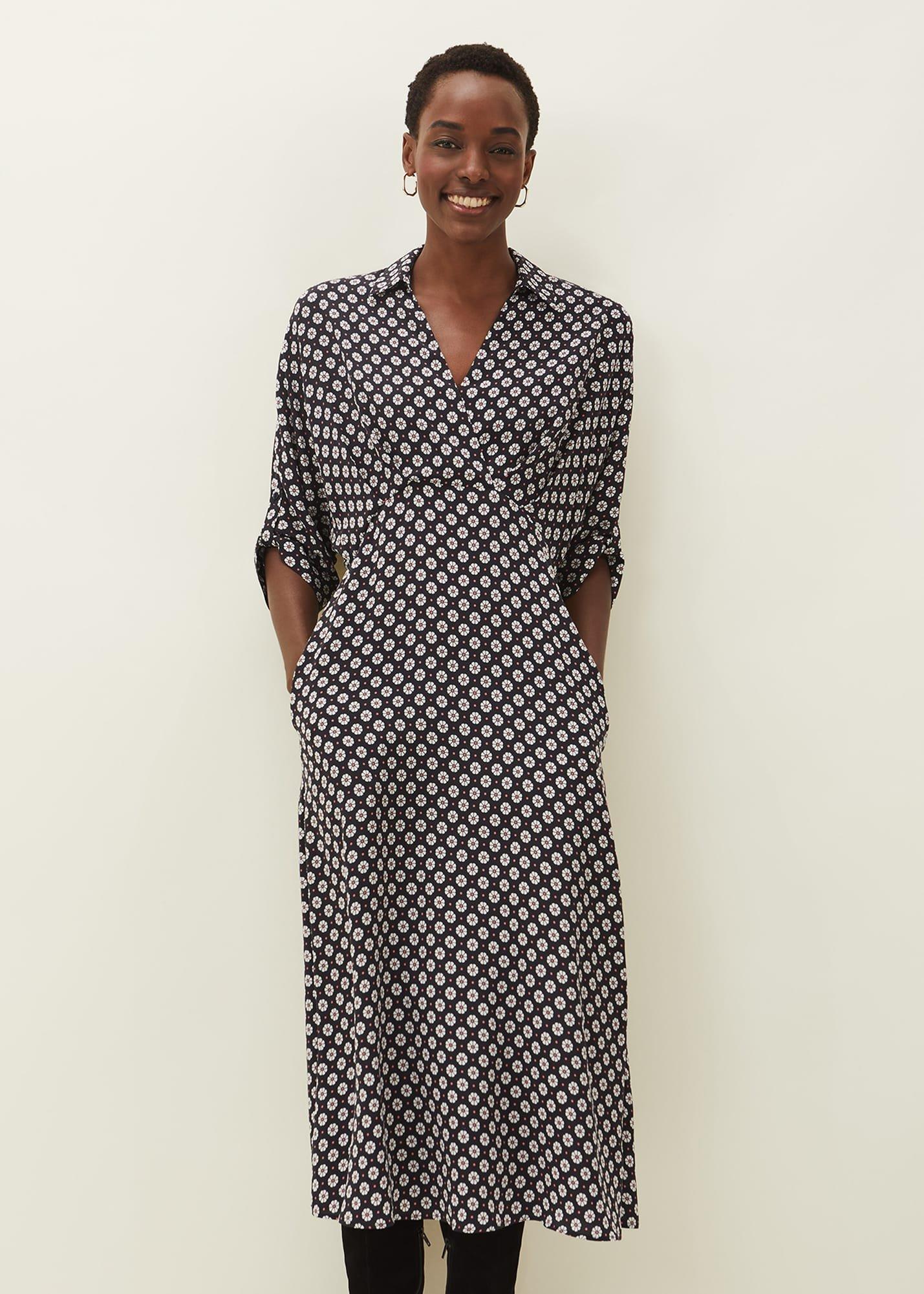 Ryleigh Geometric Print Midi Dress