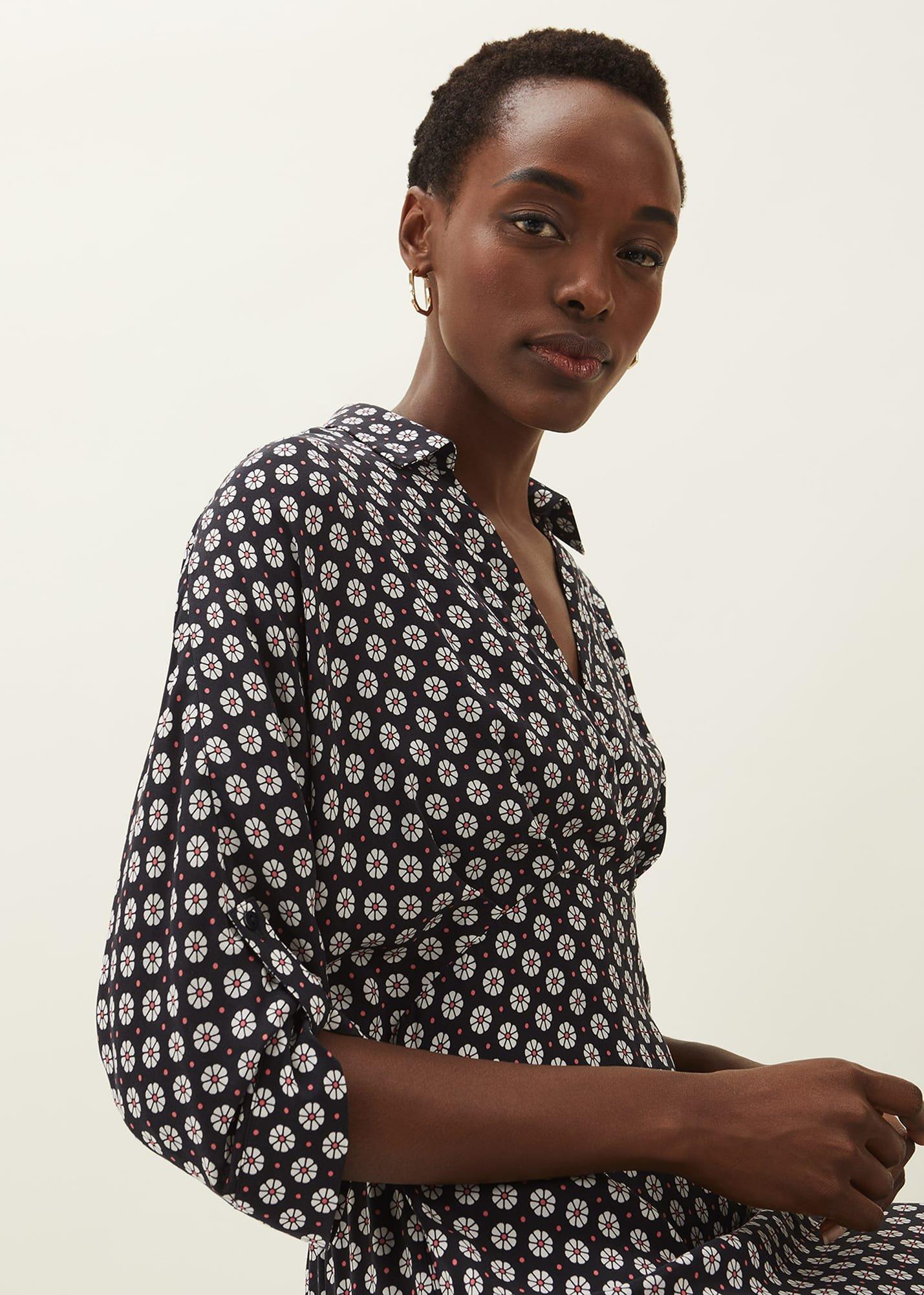 Ryleigh Geometric Print Midi Dress