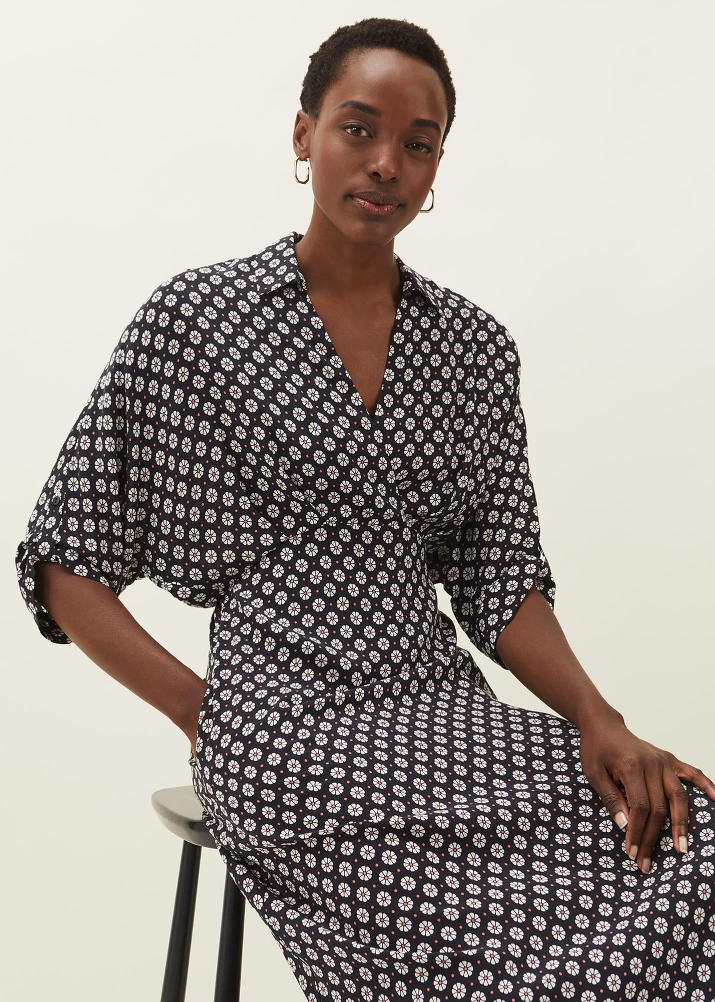 Ryleigh Geometric Print Midi Dress